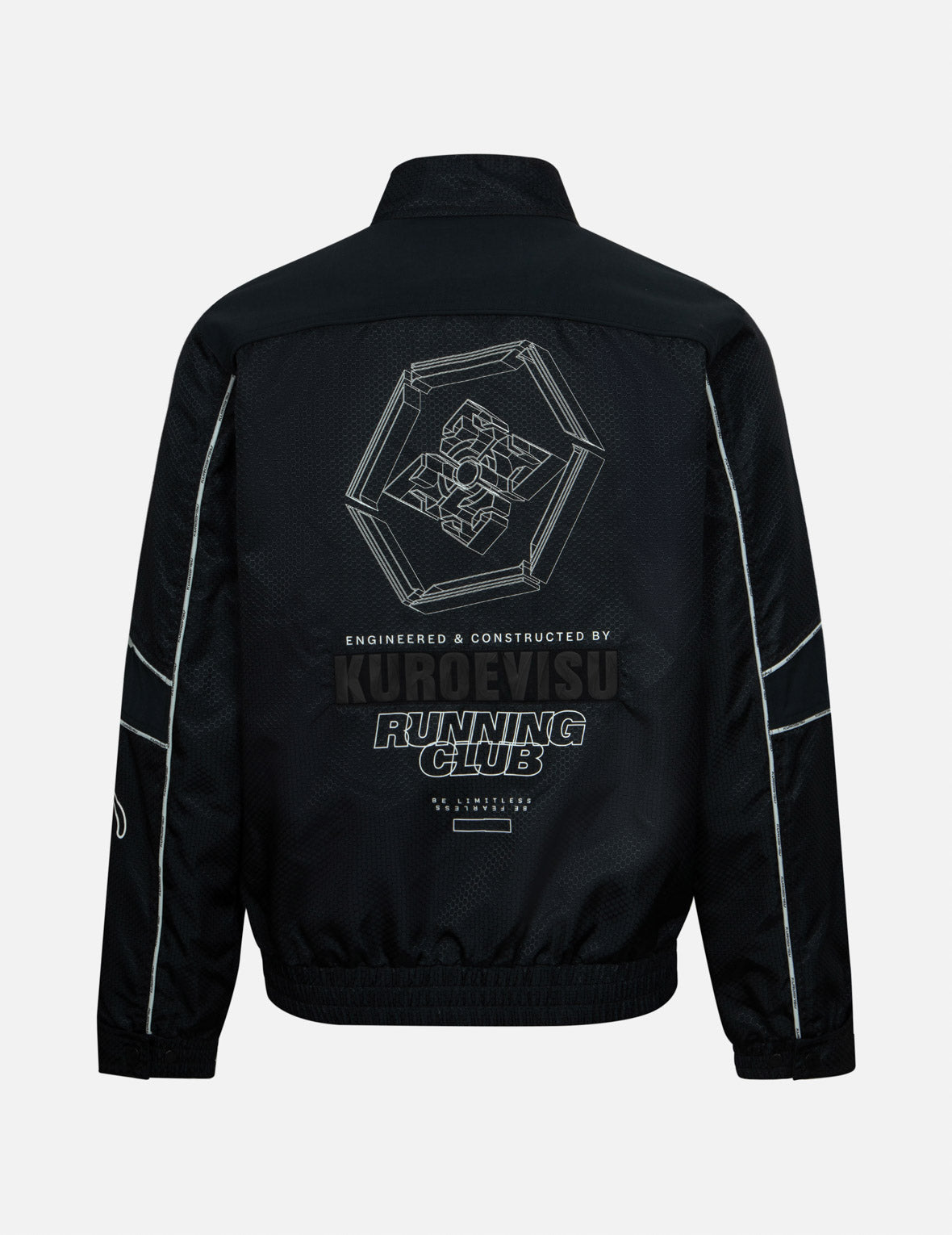 立領機械感家花圖案常規版型機車風外套