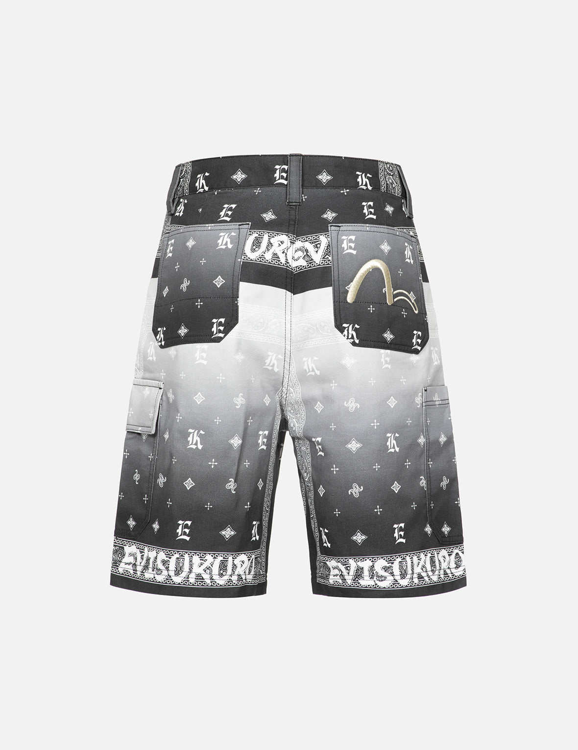 Gradient Allover Paisley Printed Taper Shorts