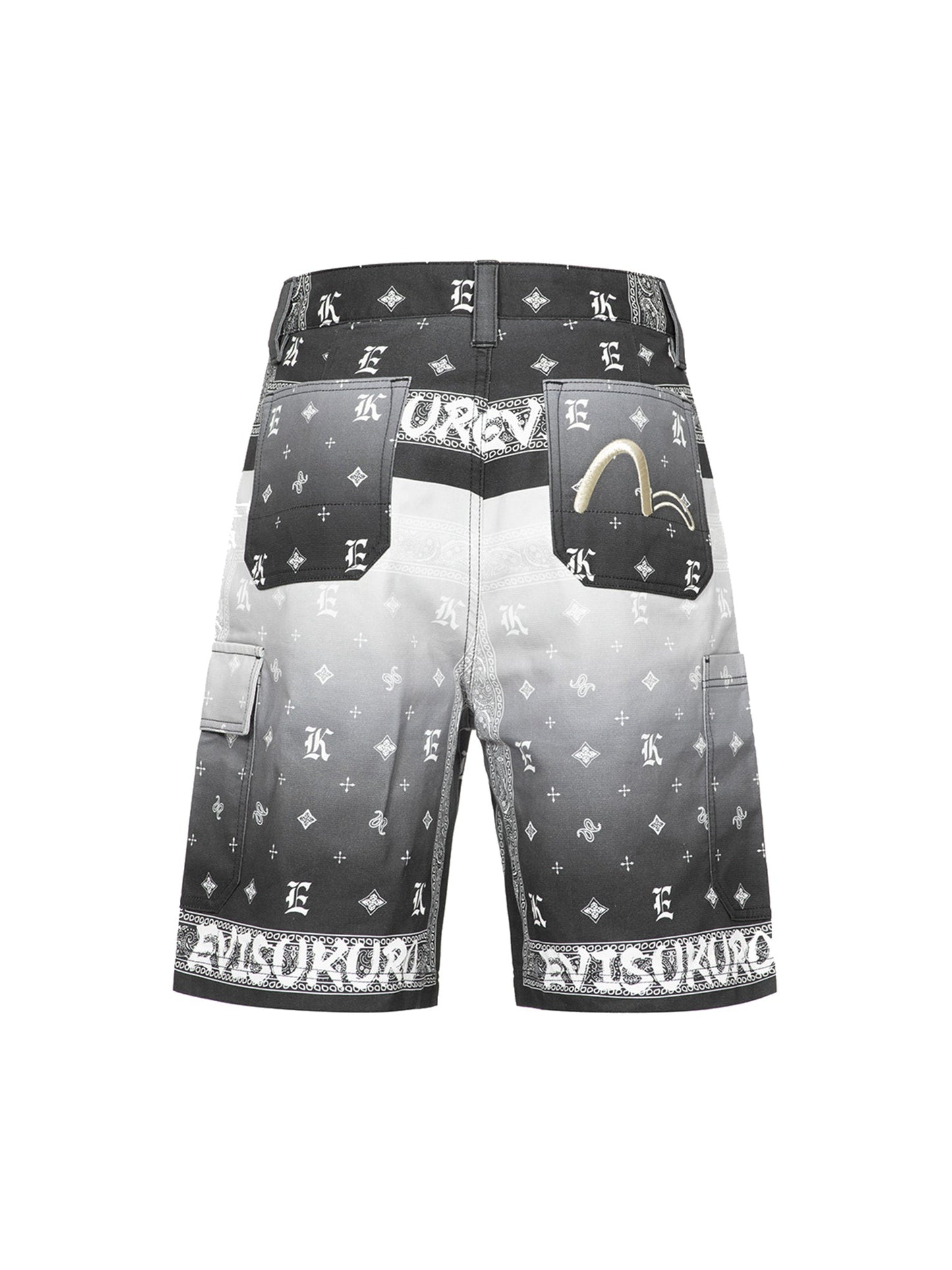 Gradient Allover Paisley Printed Taper Shorts