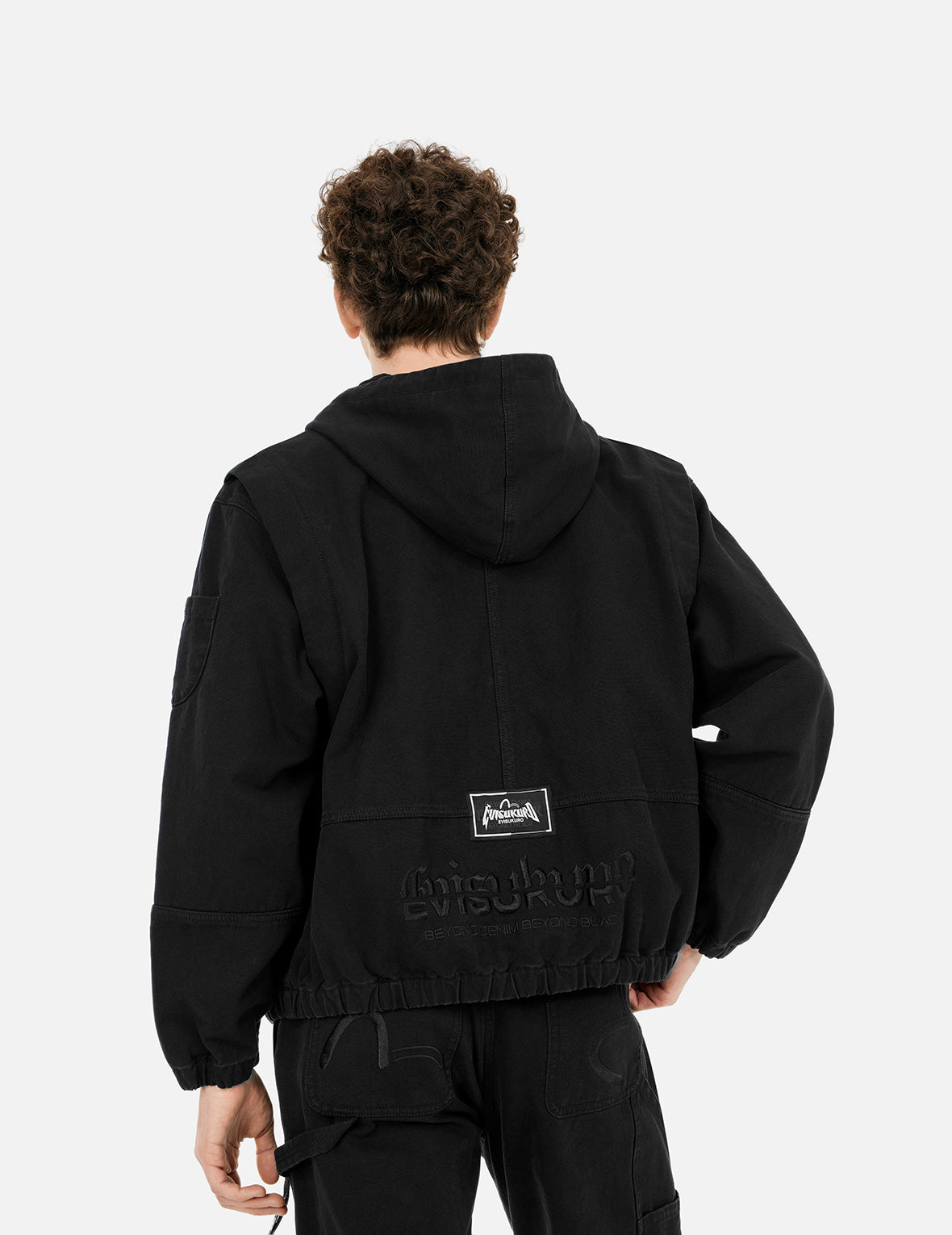Logo Embroidery Boxy Hooded Jacket
