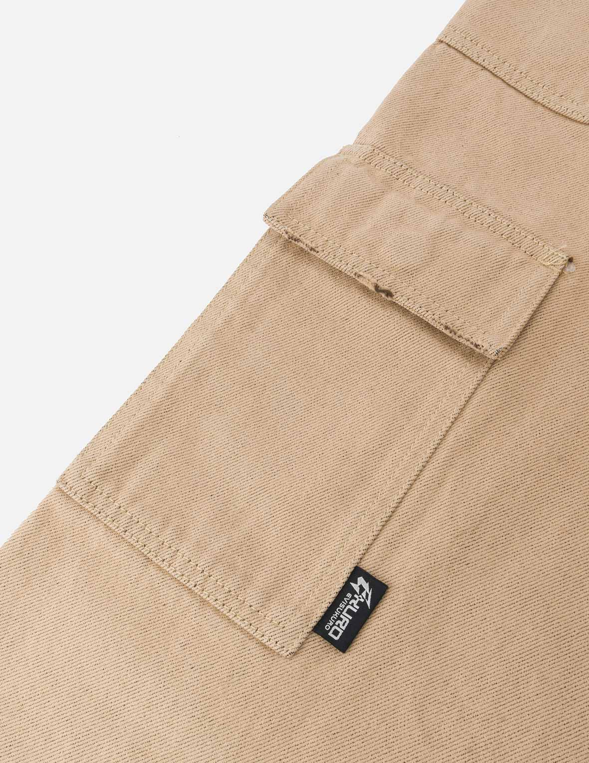 Two Tone Distressed Oversized Cargo Pants