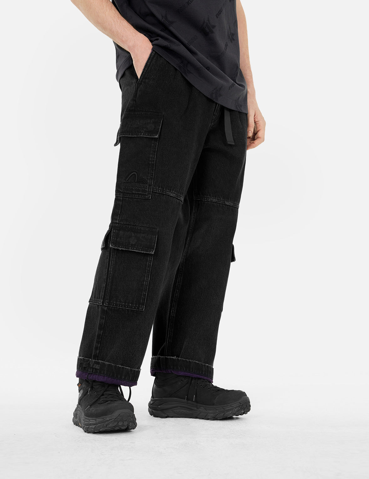 Two Tone Distressed Oversized Cargo Pants