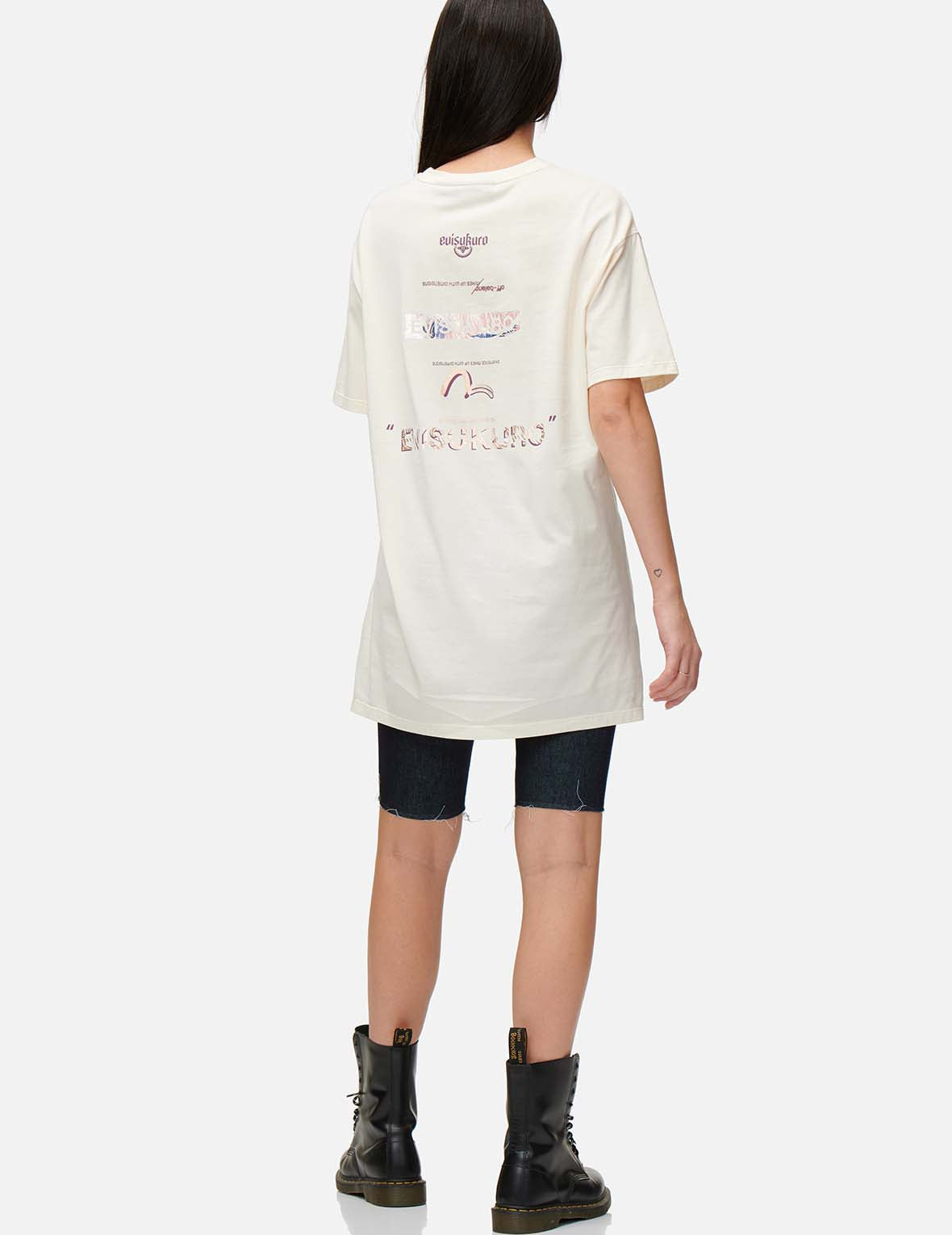 海浪紋理Logo標籤印花寬鬆T恤