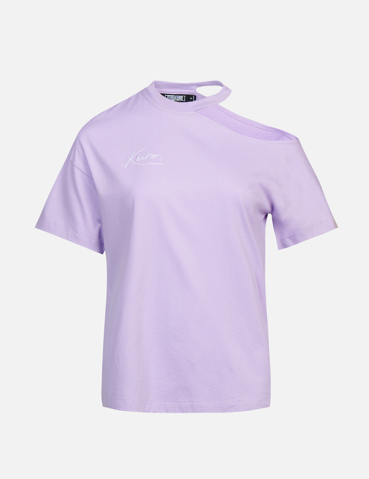 Logo Embroidery Cut-out Shoulder T-shirt