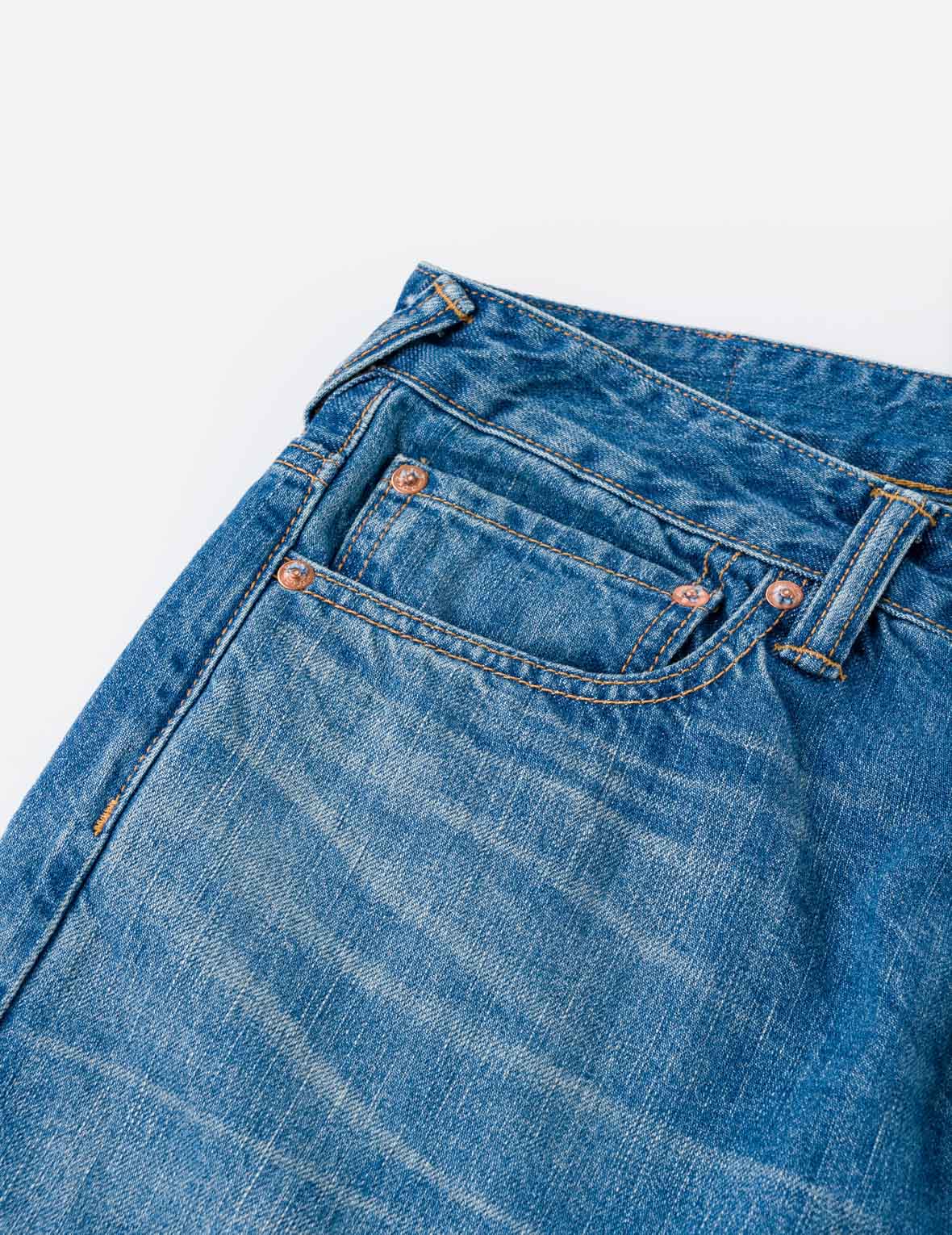 Light-washed Seagull Print Taper Fit Jeans #2017