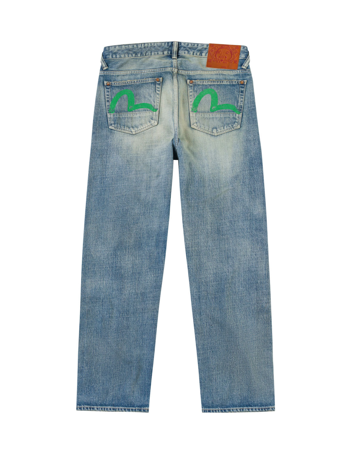 Light-washed Seagull Print Regular Fit Jeans #2020