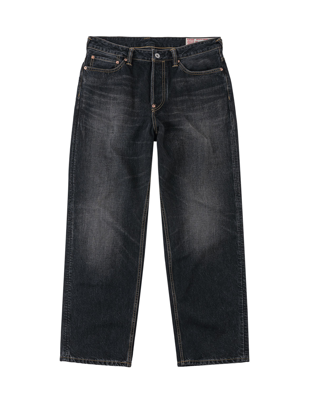 Black Washed Seagull Print Relax Fit Jeans #2030