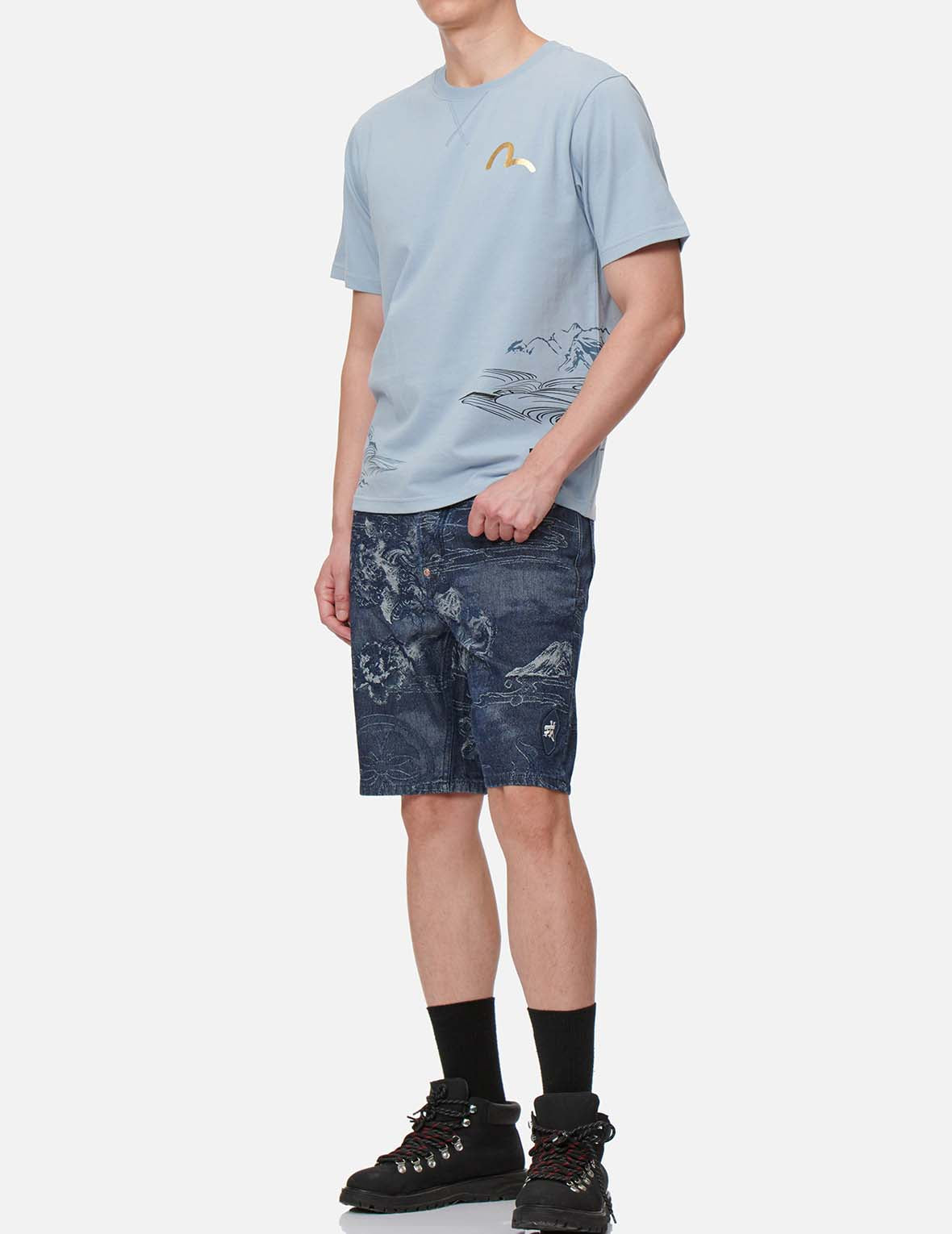 Komainu Jacquard Denim Shorts