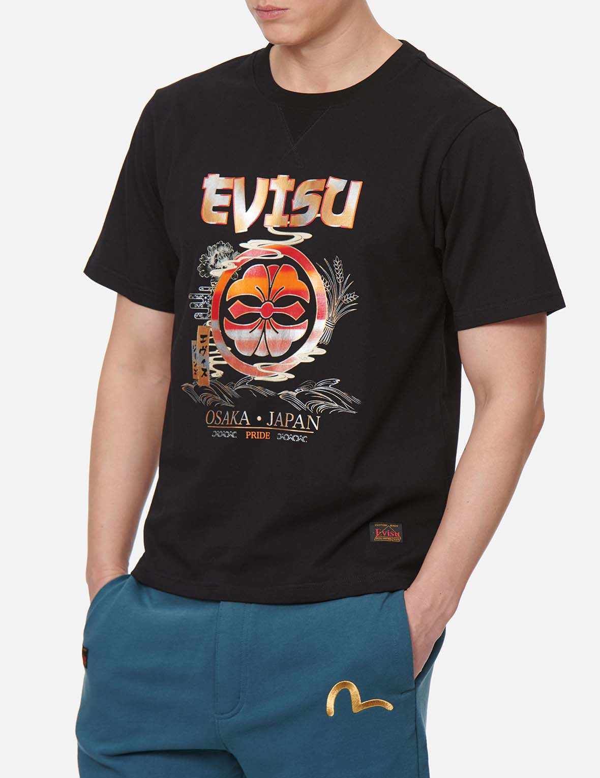 Sunset Gradated Kamon Print T-Shirt