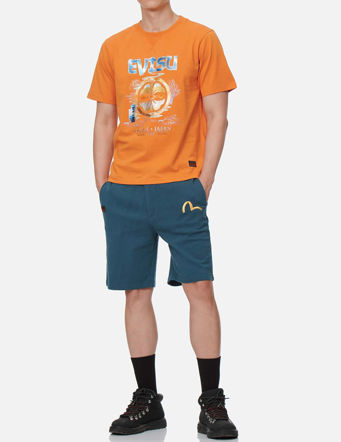 Sunset Gradated Kamon Print T-Shirt