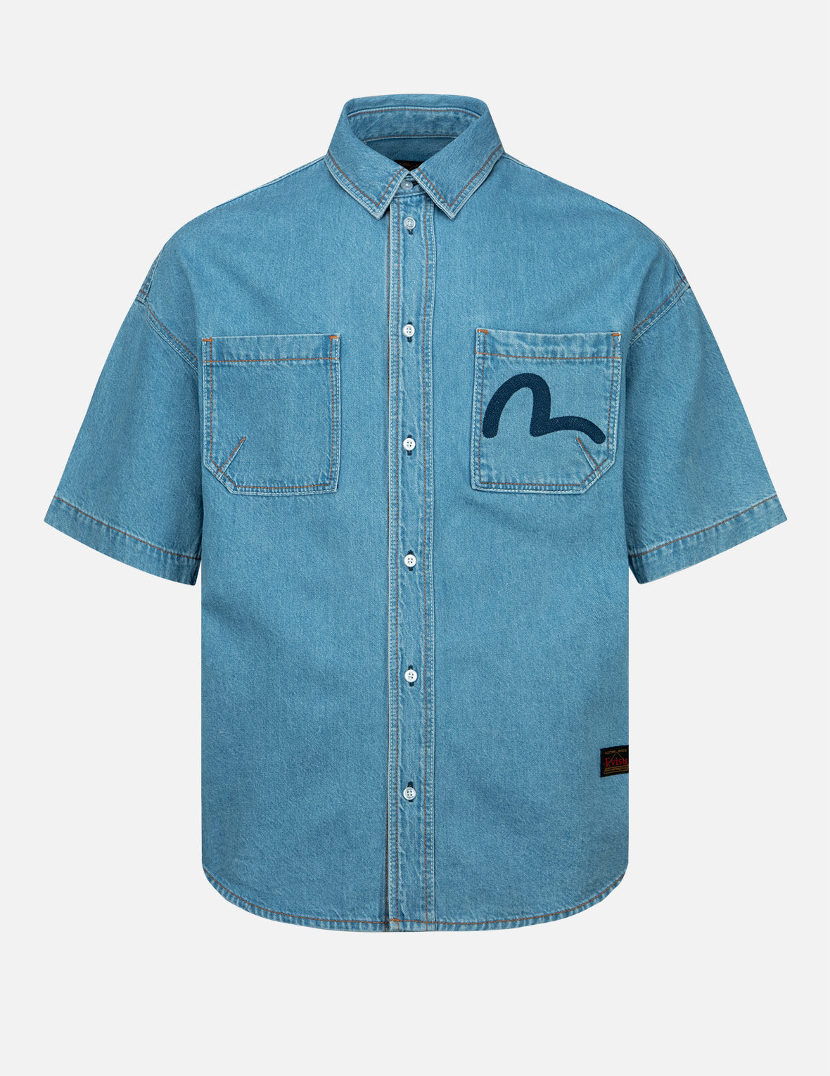 雄鷹與小海鷗刺繡牛仔襯衫