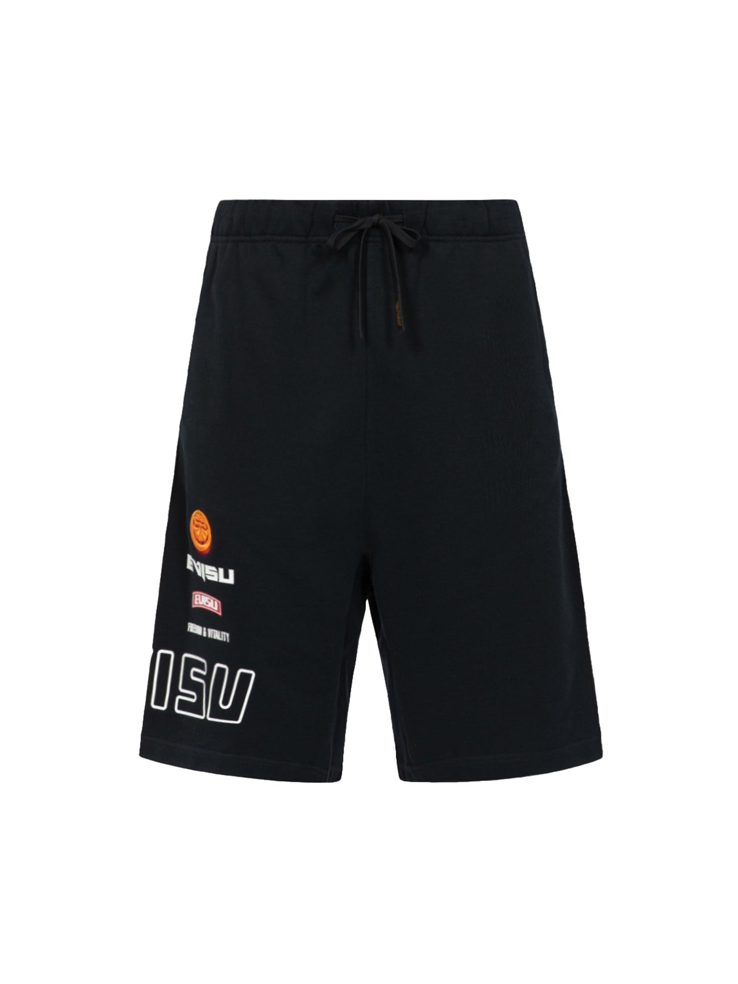 Logo Print and Kamon Embroidery Sweat Shorts