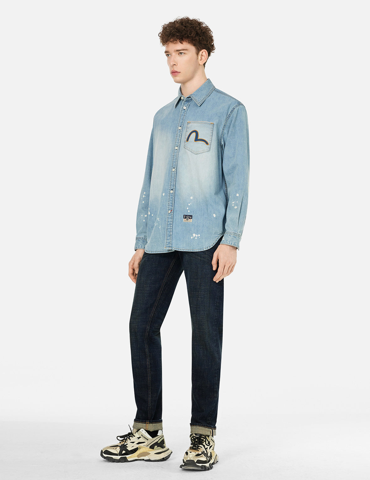 Multi-pocket Dark-toned Washed Slim Fit Jeans #2010