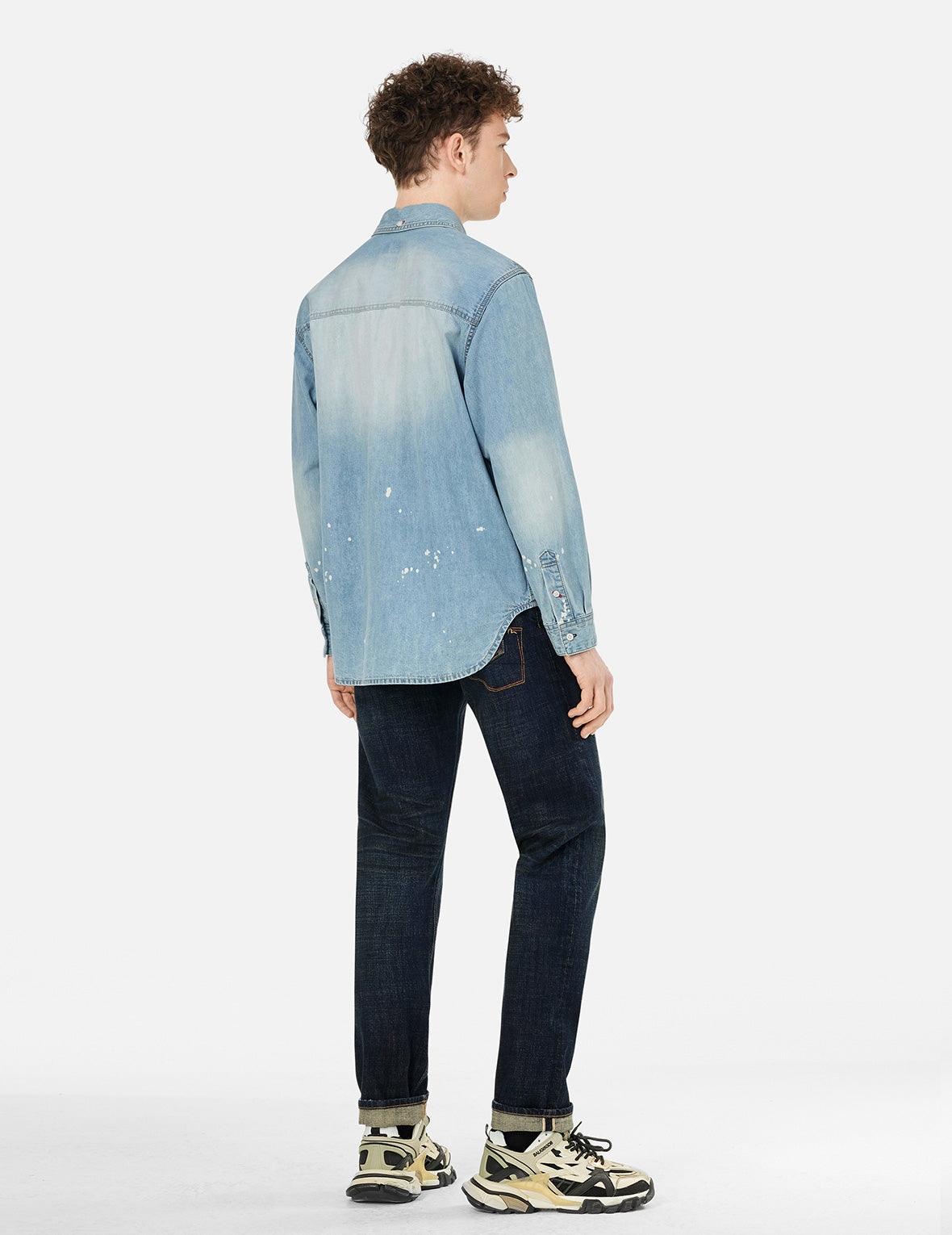 Multi-pocket Dark-toned Washed Slim Fit Jeans #2010