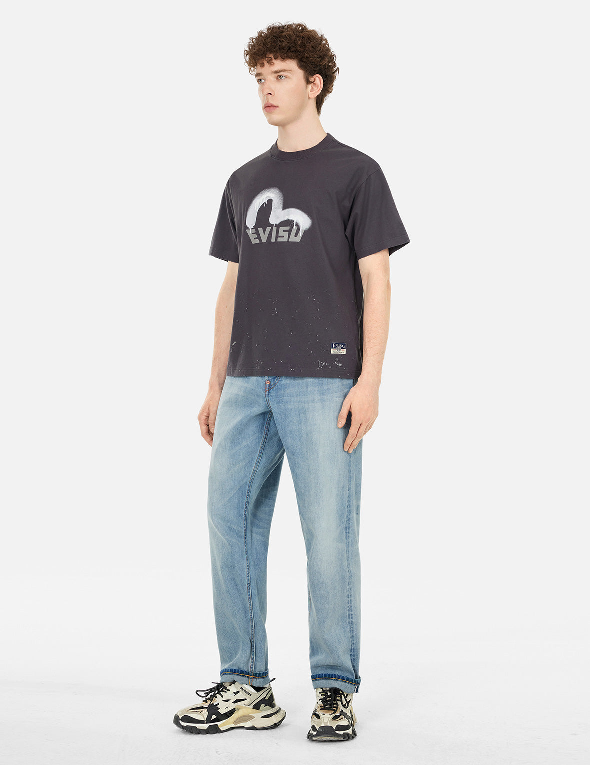 7-Pocket Design Washed Relax Straight Fit Jeans #2030