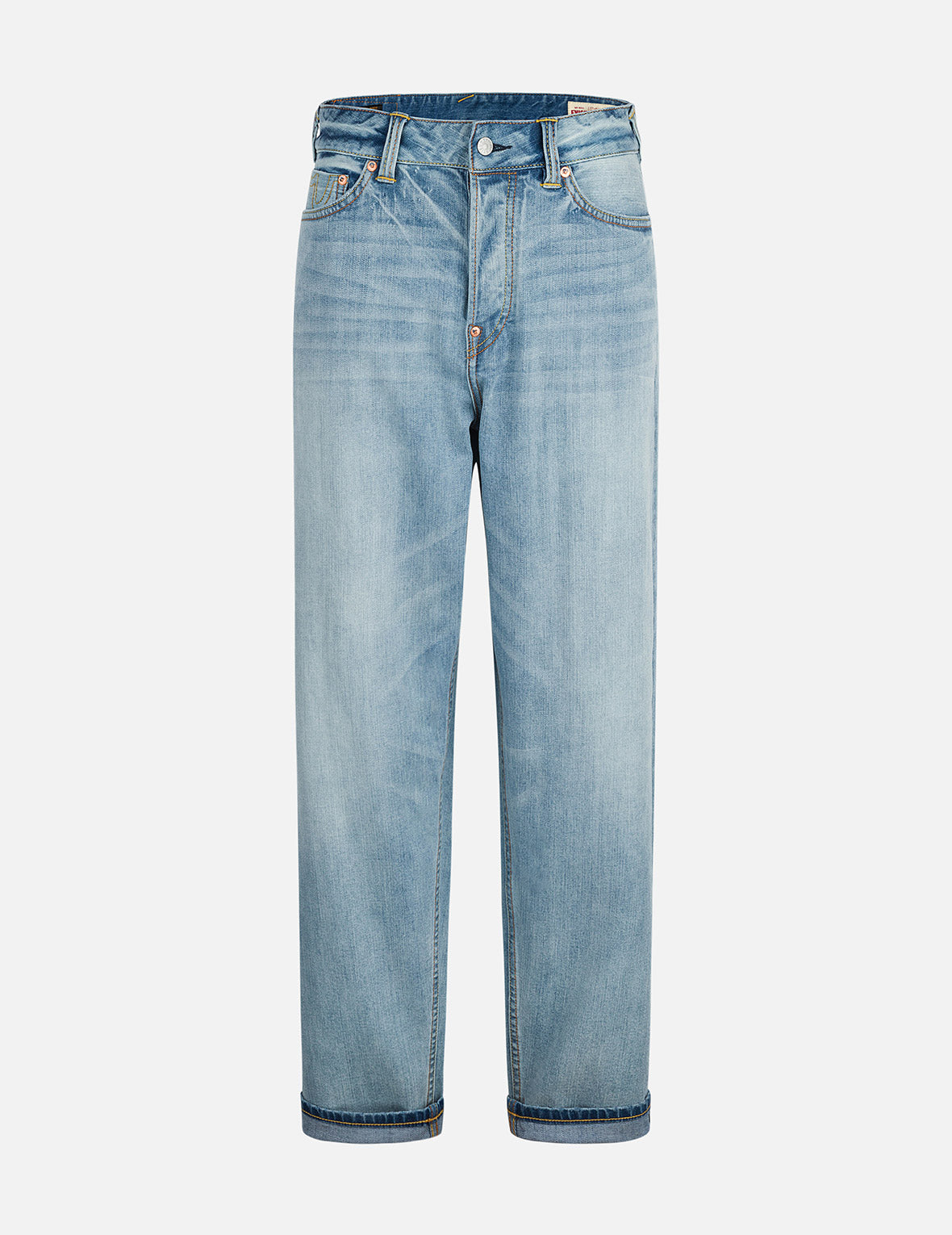 7-Pocket Design Washed Relax Straight Fit Jeans #2030