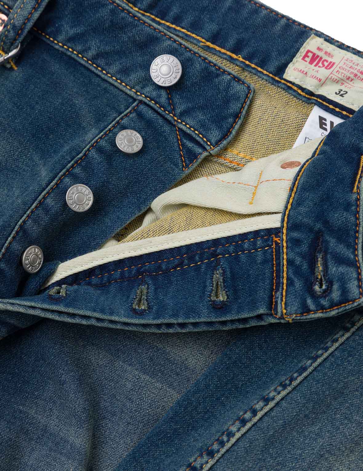 Seagull Embroidery with Hand-Woven Lanyard Relax Straight Fit Jeans #2030