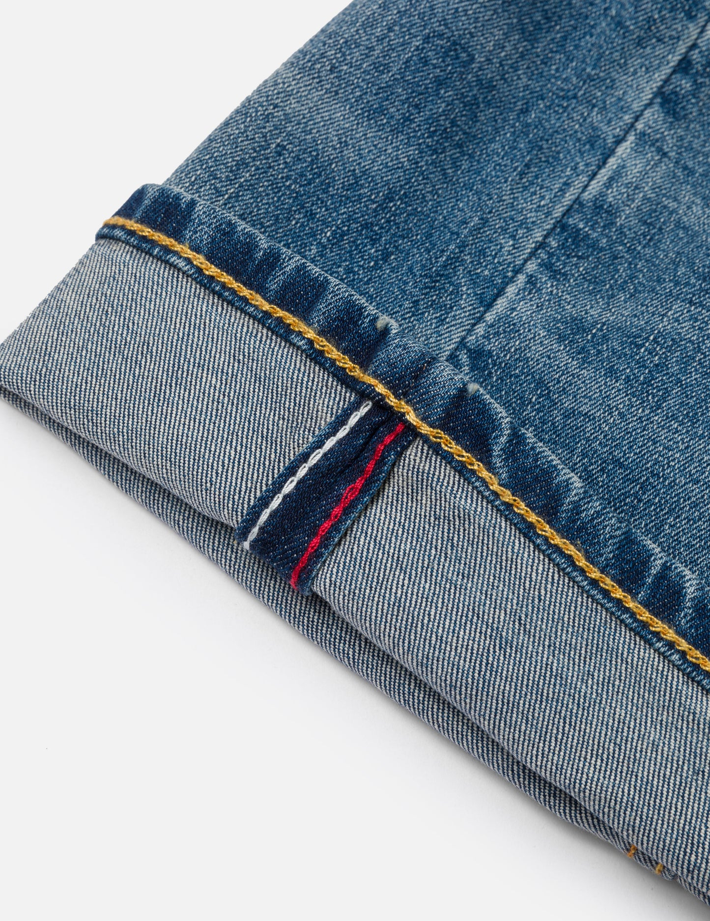 雙色大M嵌條常規牛仔褲 #2000