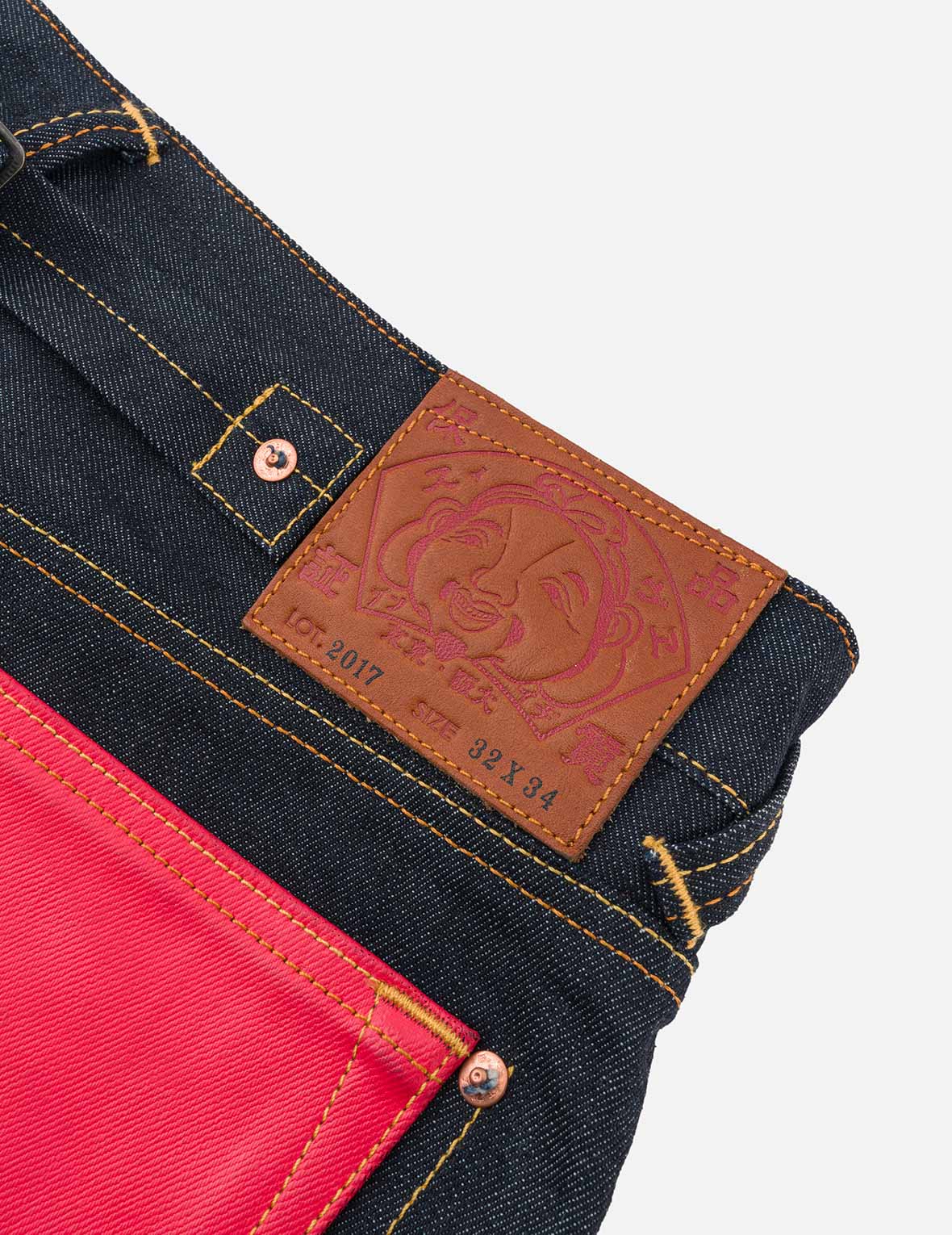 Bold Seagull Print Taper Fit Jeans #2017