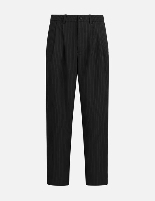 Seagull Embroidery Striped Taper Fit Woven Pants