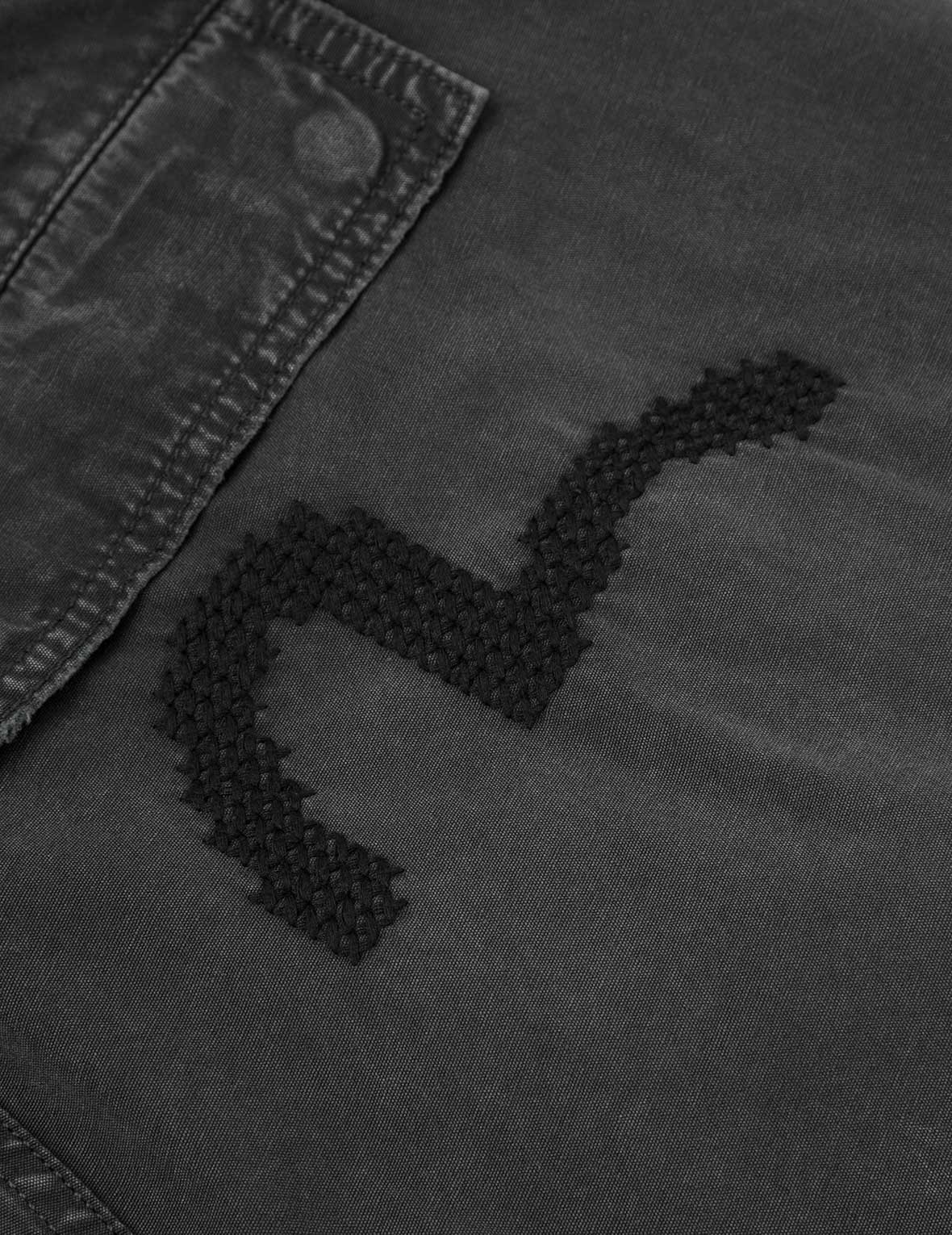 圖騰海鷗刺繡貼直筒工裝褲