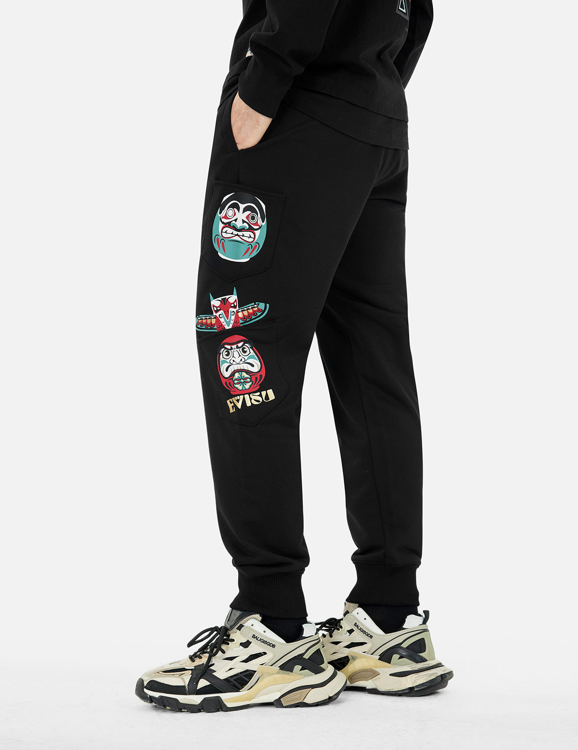 Indian Totem Daruma PrintRegular Fit Sweatpants