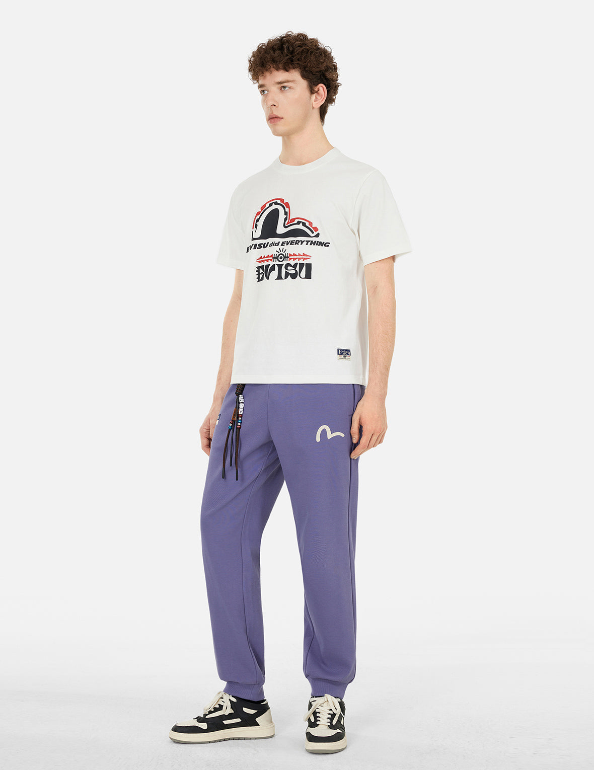 Totem Daruma Print Straight Fit Sweatpants