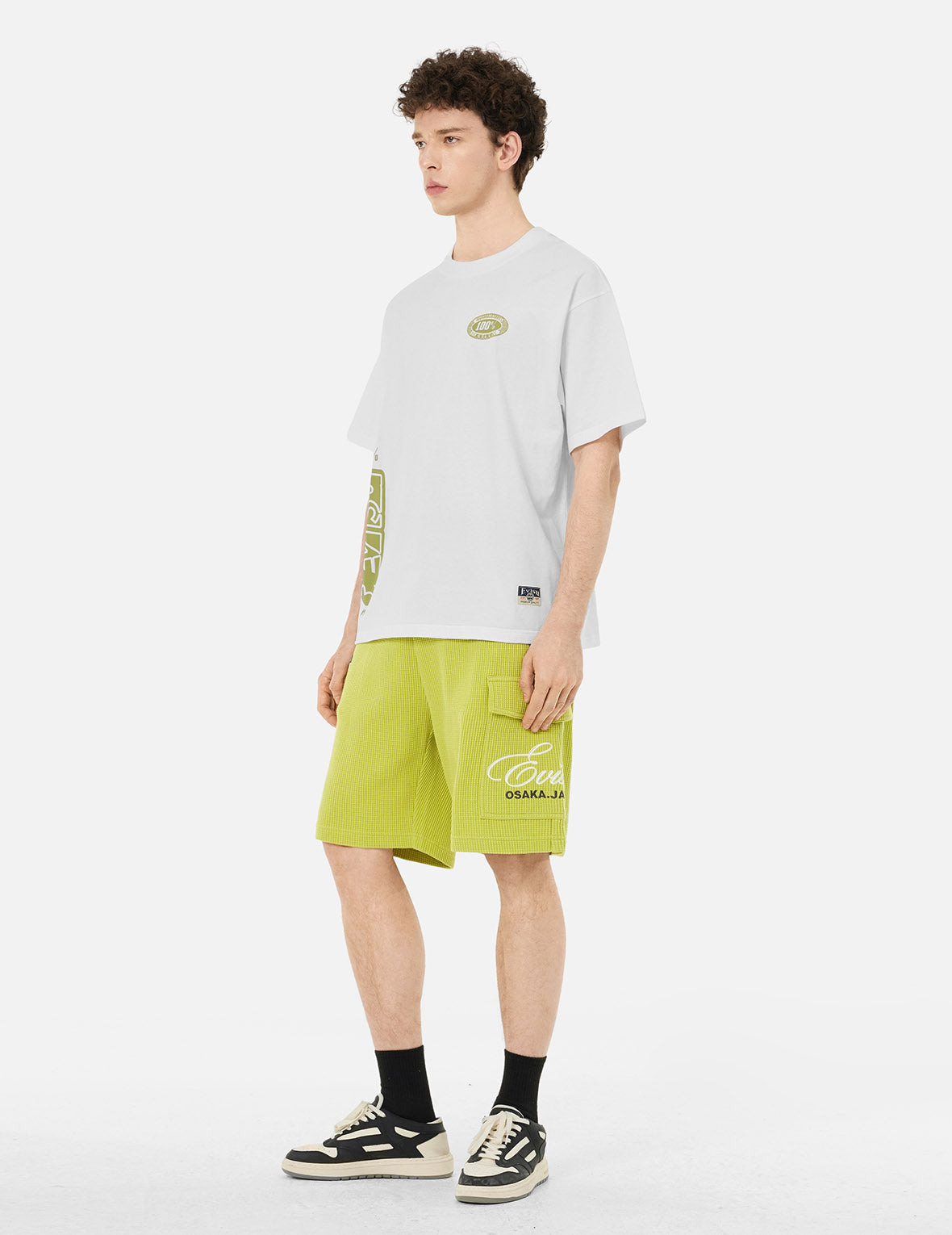 Seagull and Logo Embroidery Fashion Fit Waffle Sweatshorts