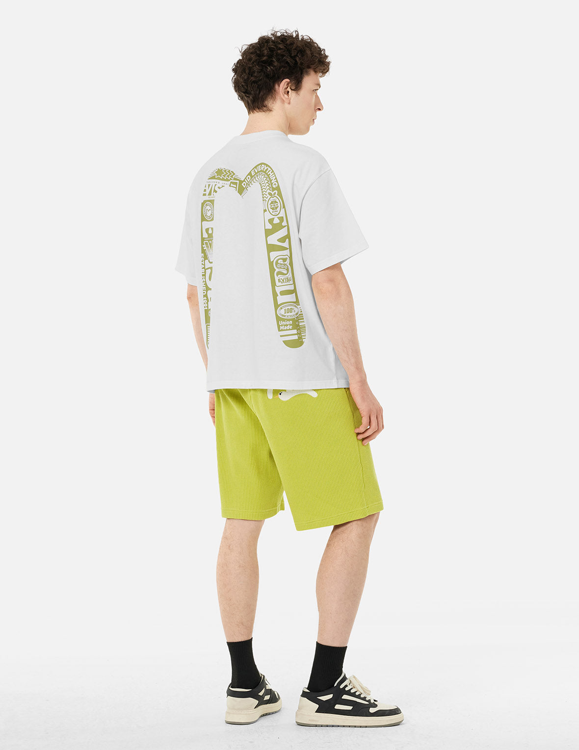 Seagull and Logo Embroidery Fashion Fit Waffle Sweatshorts