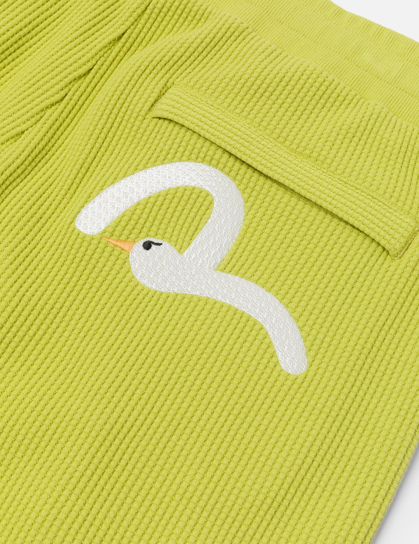 Seagull and Logo Embroidery Fashion Fit Waffle Sweatshorts