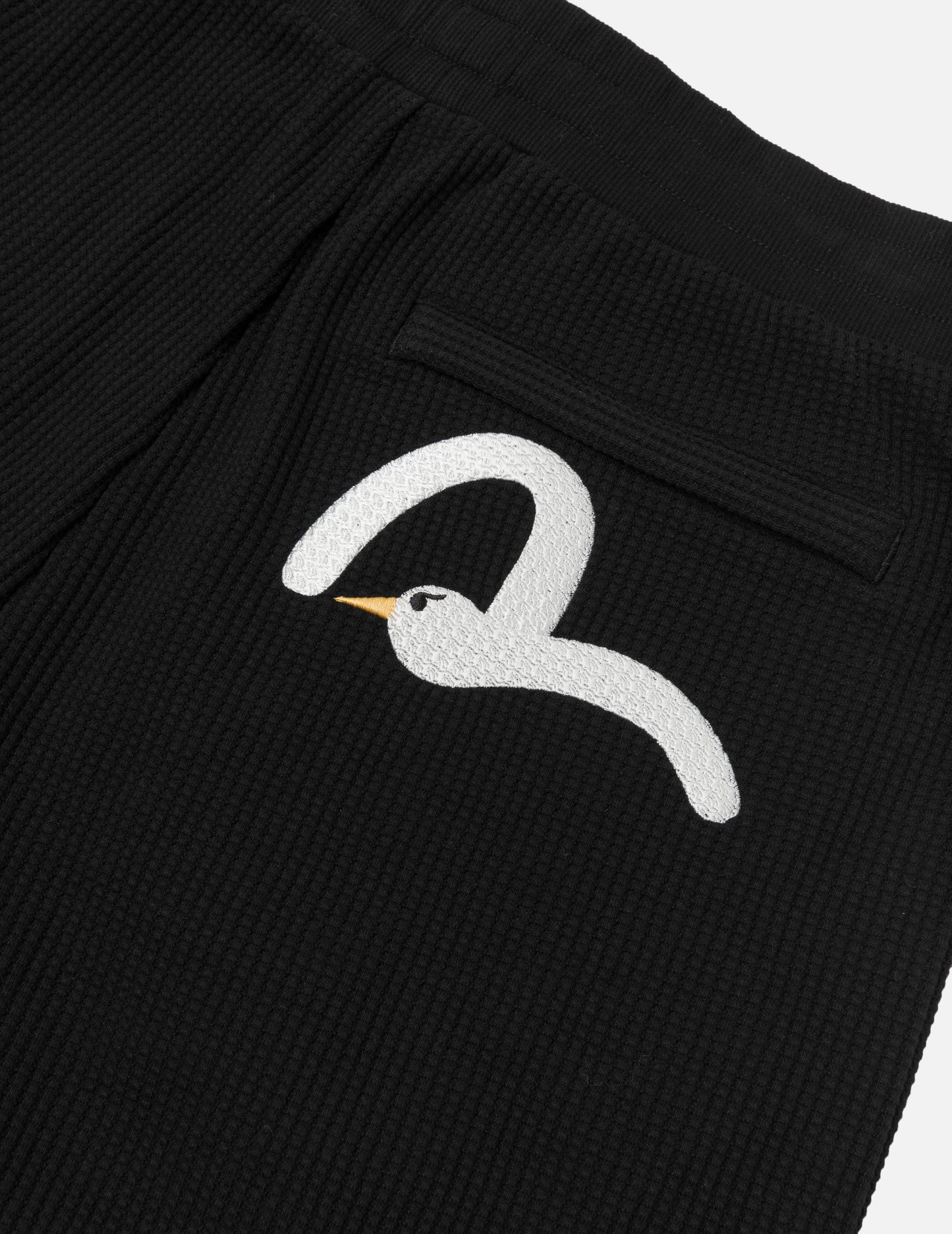 Seagull and Logo Embroidery Fashion Fit Waffle Sweatshorts