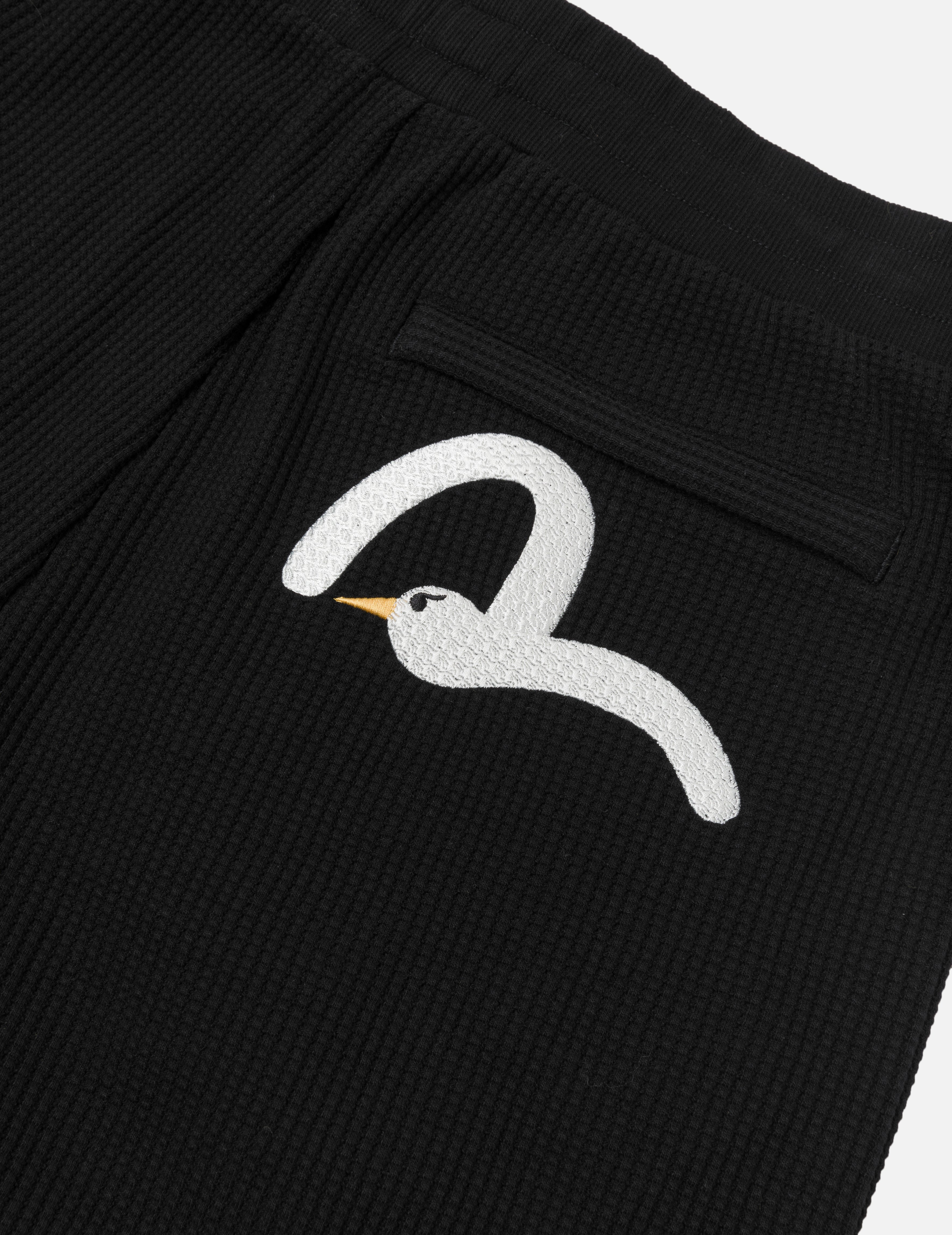 Seagull and Logo Embroidery Fashion Fit Waffle Sweatshorts