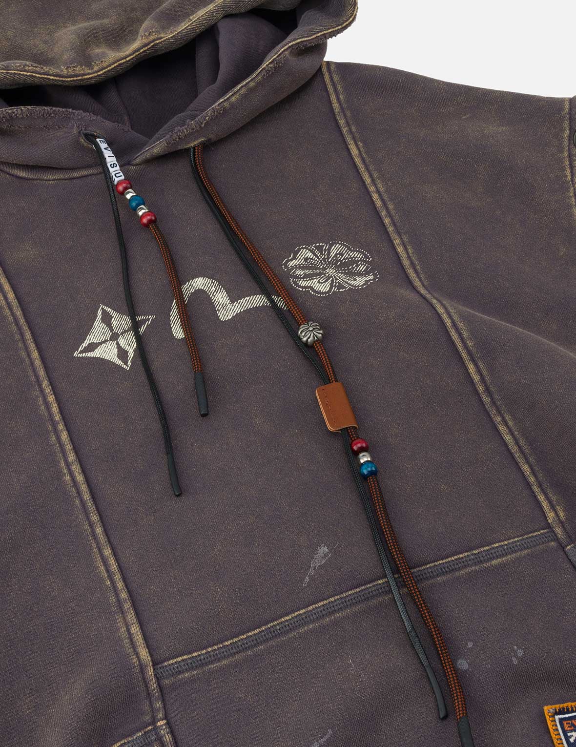 洗水解構圖騰家花刺繡時尚版型衛衣背心
