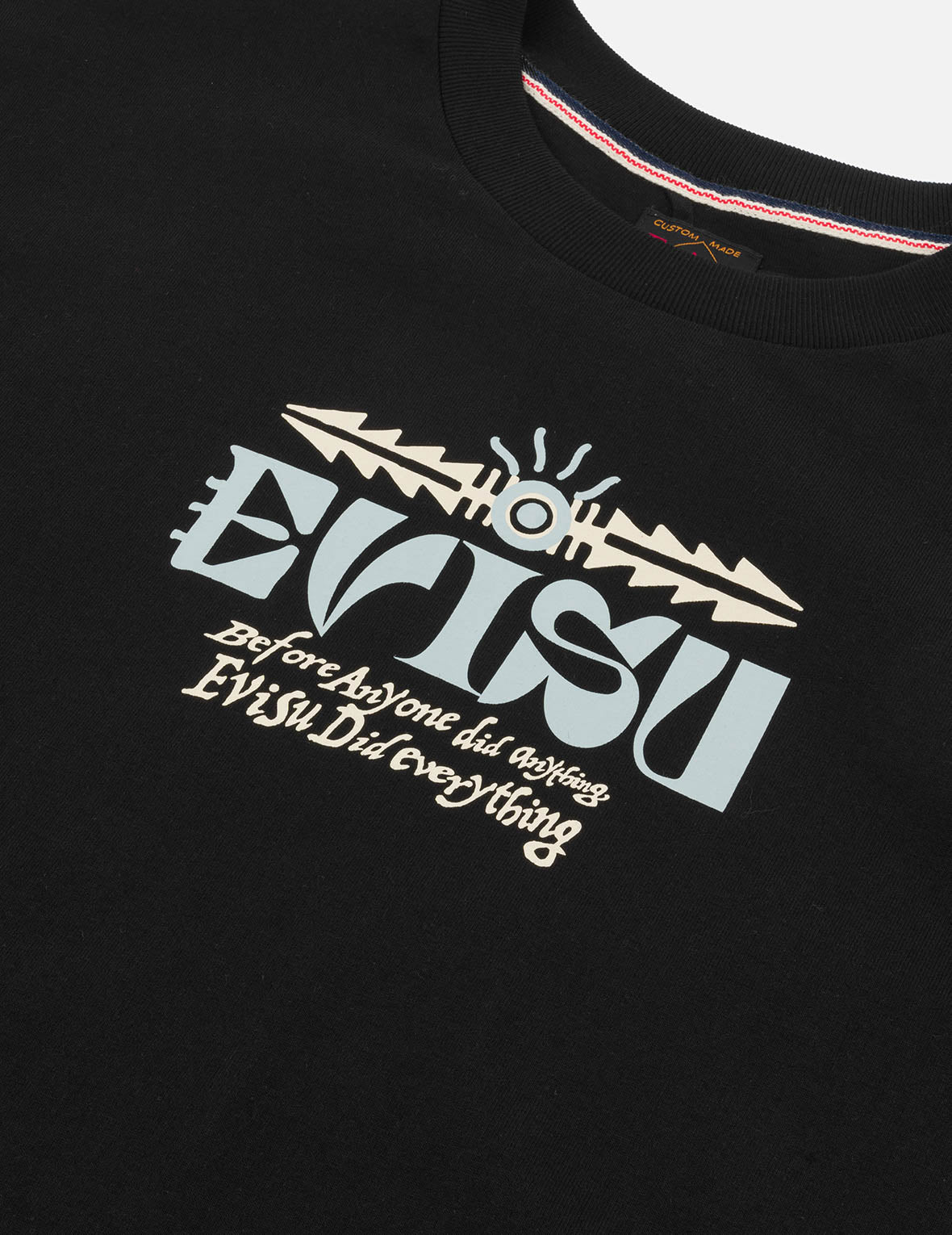 假兩件印地安圖騰印花寬版休閒長袖T恤