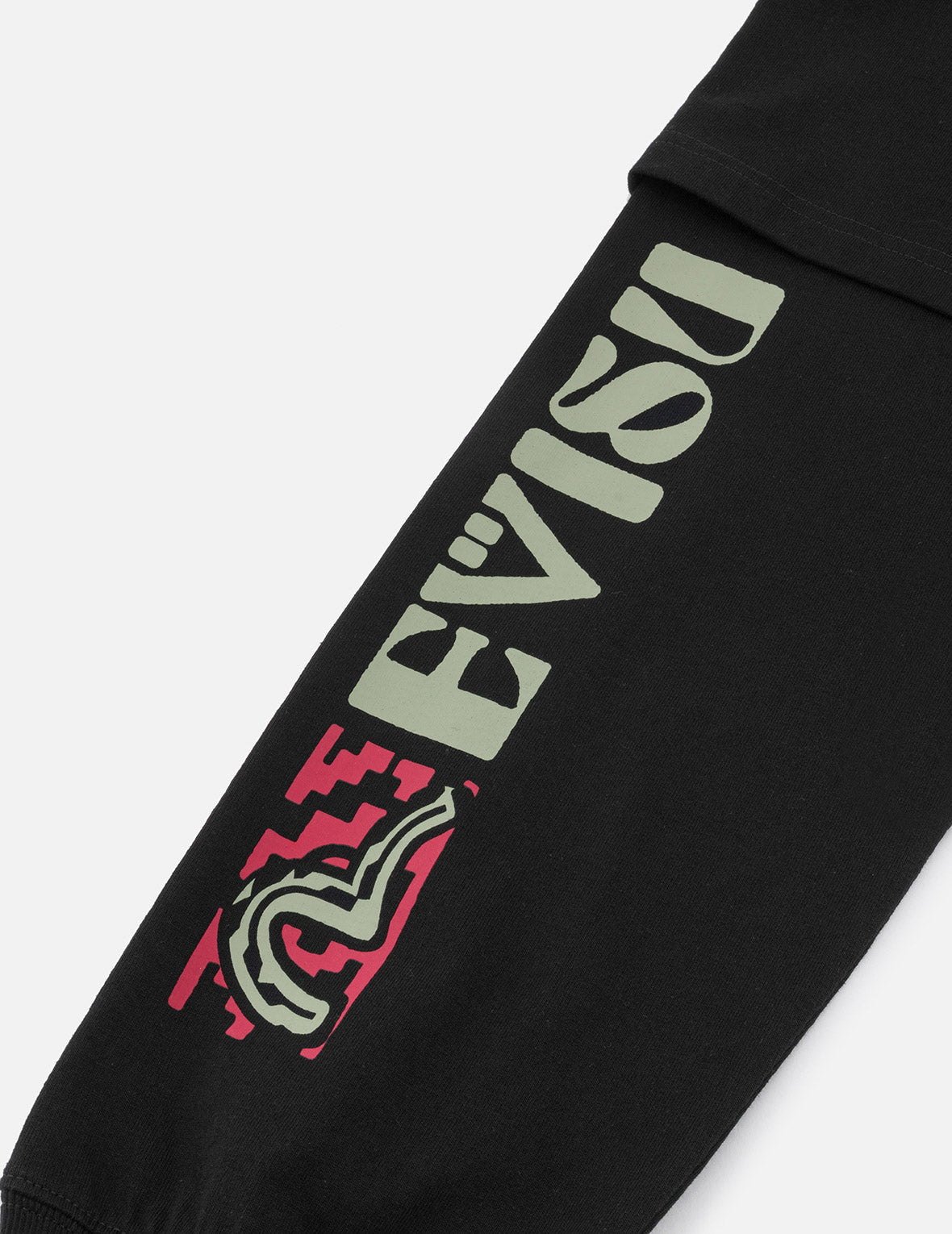 假兩件印地安圖騰印花寬版休閒長袖T恤