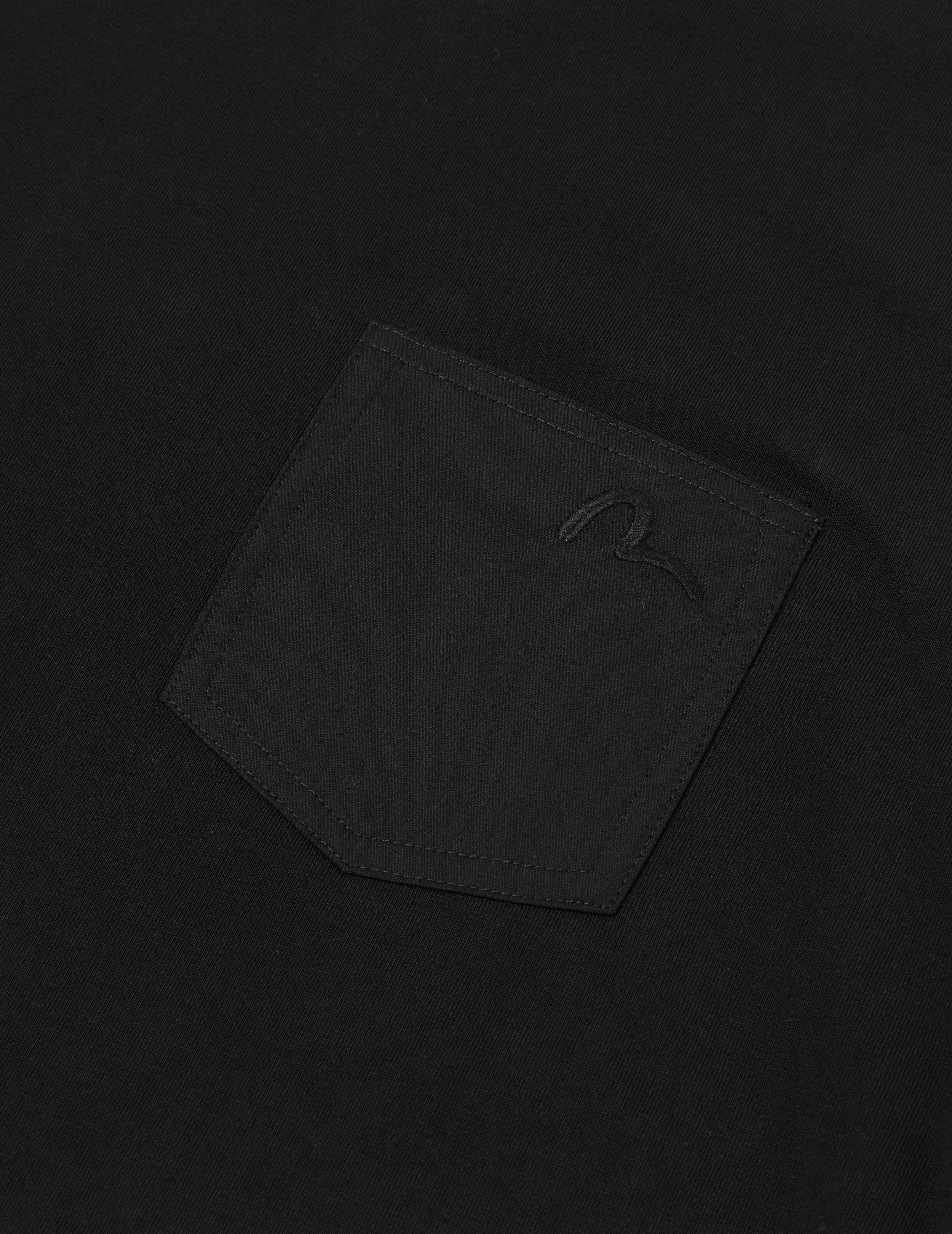 海鷗刺繡縫線口袋寬版休閒T恤