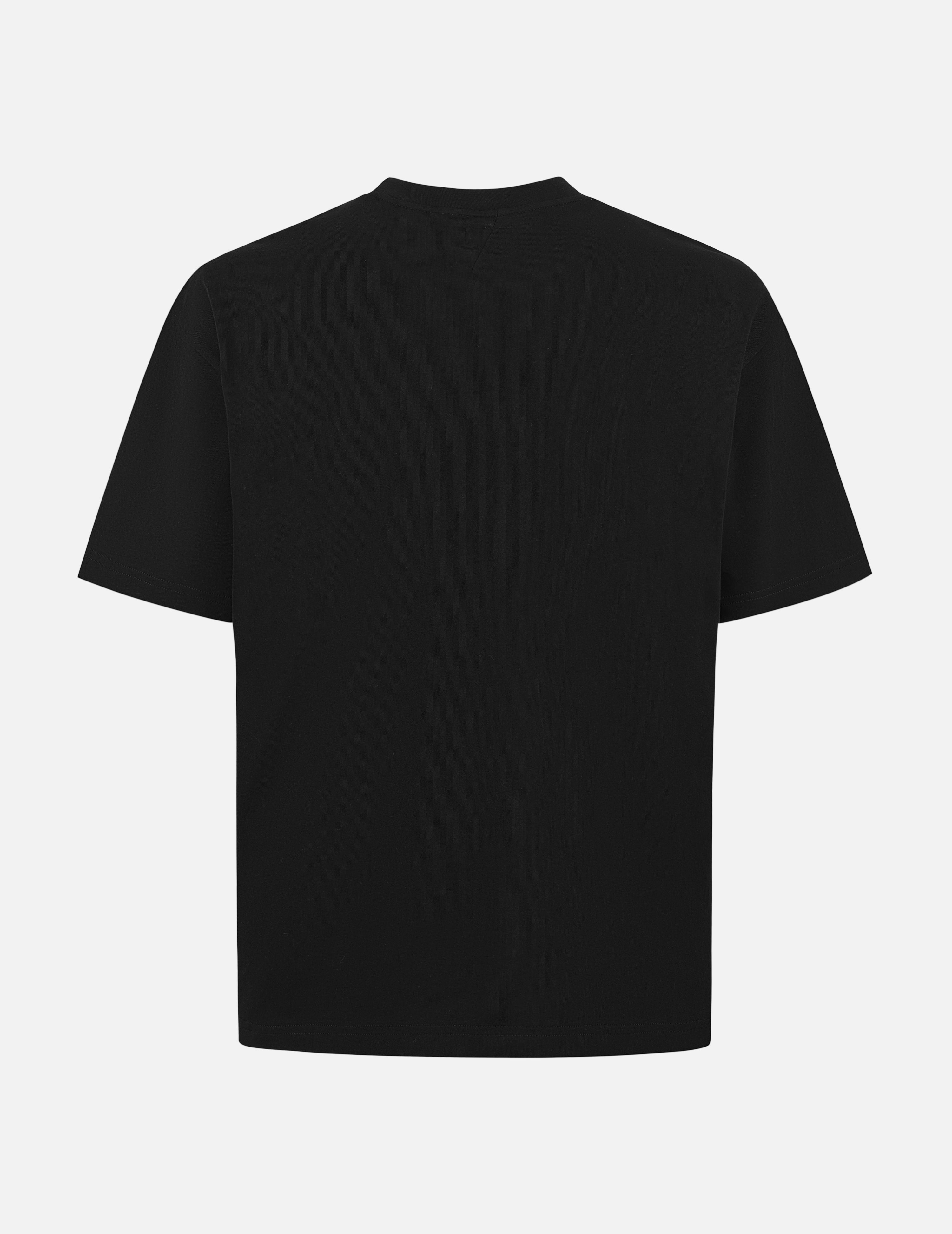 海鷗刺繡縫線口袋寬版休閒T恤