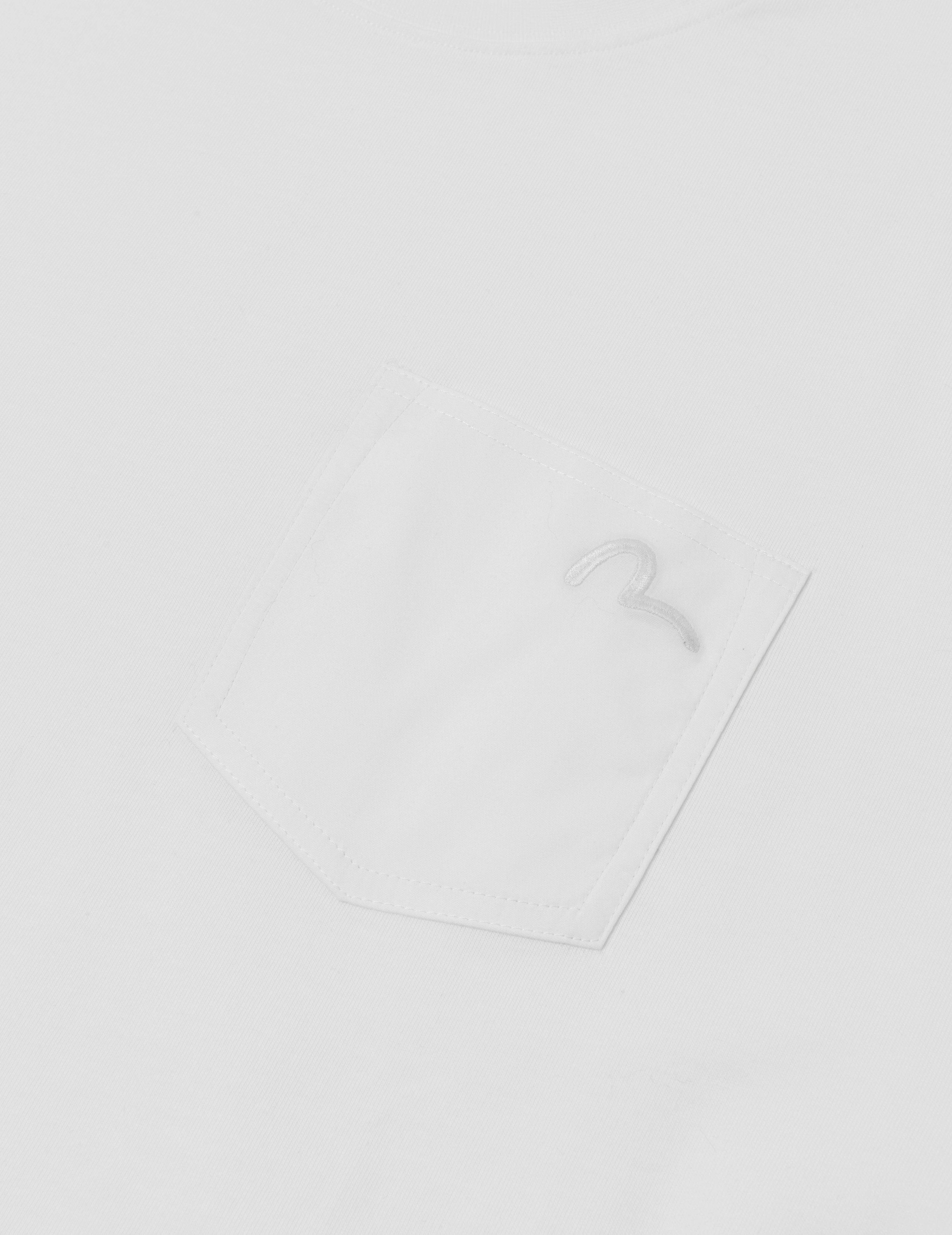 海鷗刺繡縫線口袋寬版休閒T恤