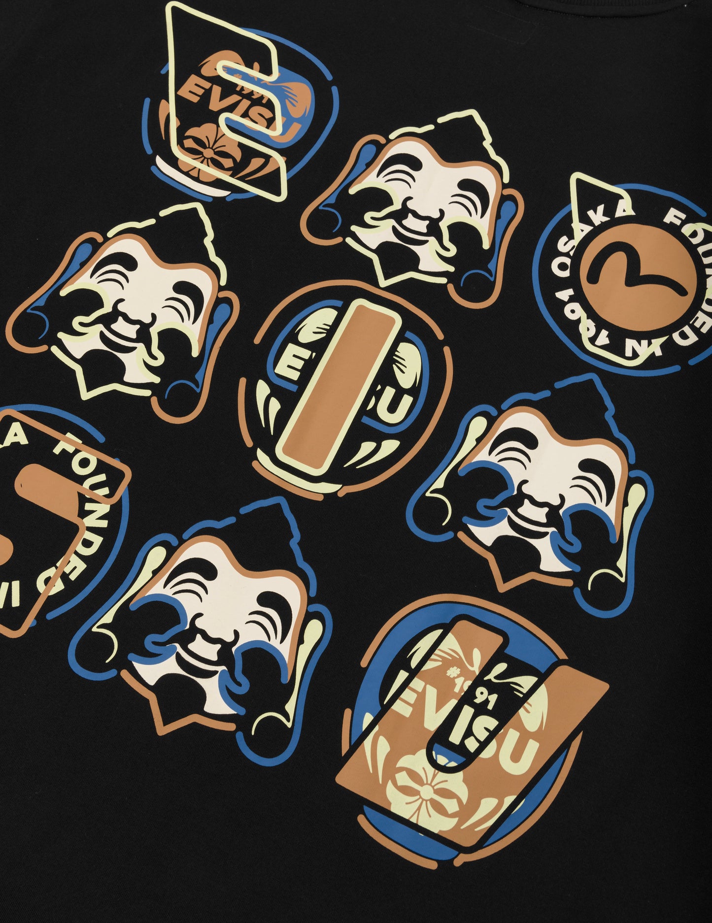 Godhead and Daruma Print Loose Fit T-Shirt
