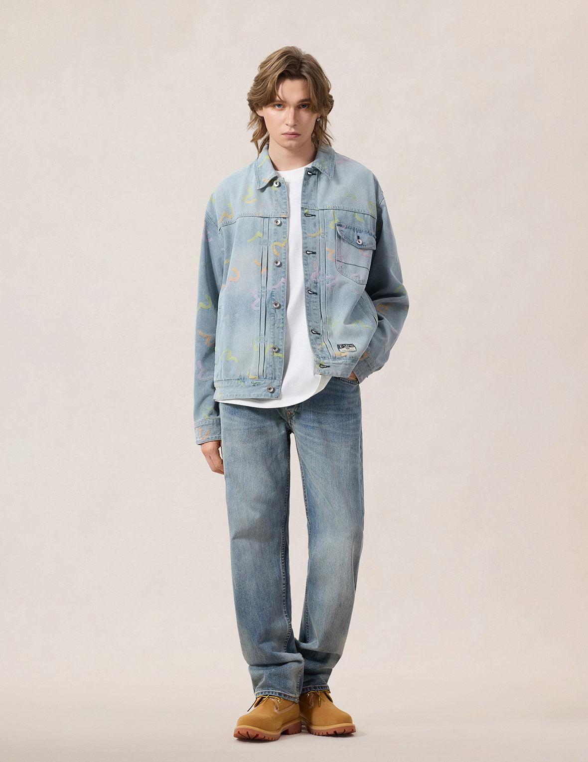 All-over Seagull Jacquard Denim Jacket