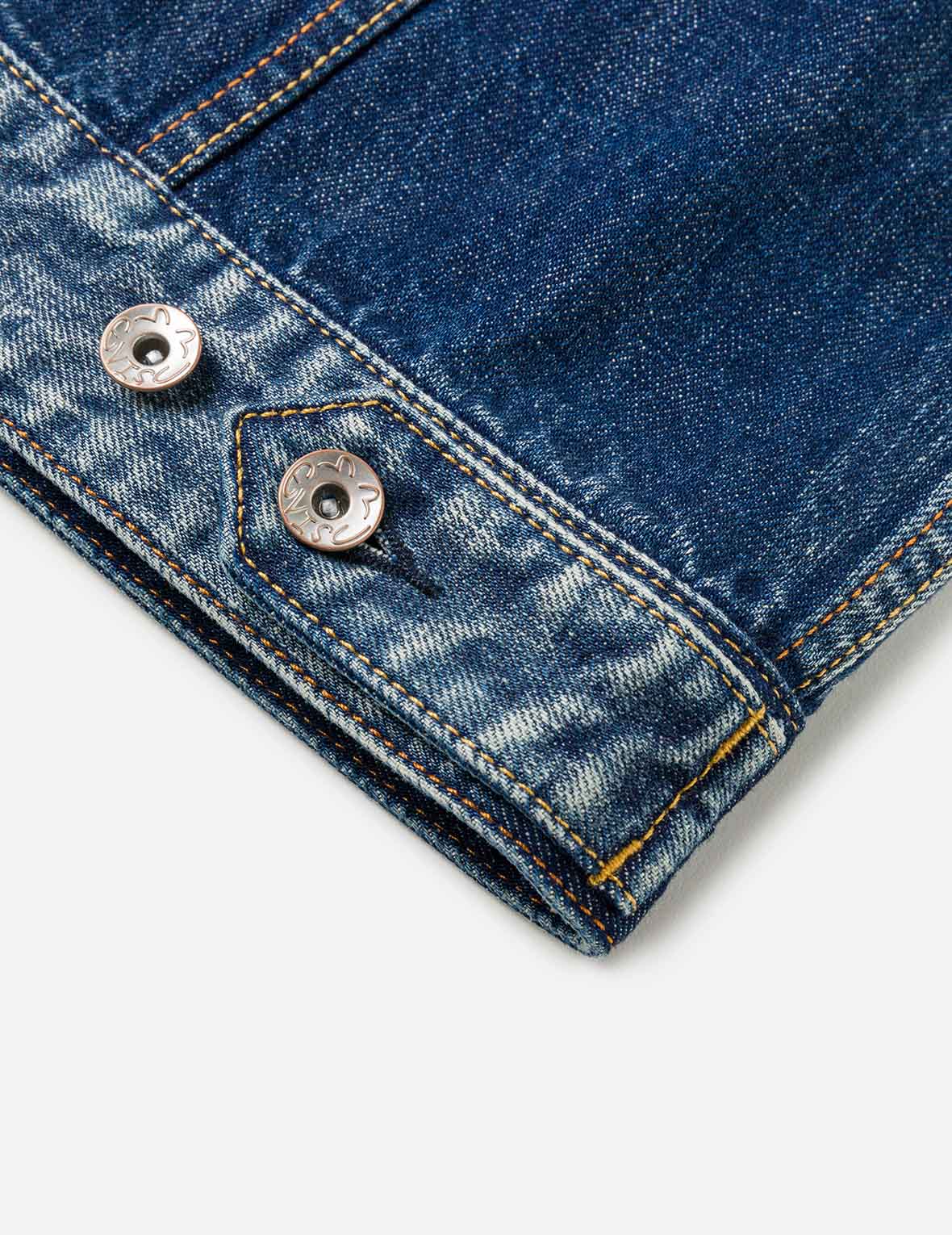 Brocade Patch Multi-pocket Denim Jacket