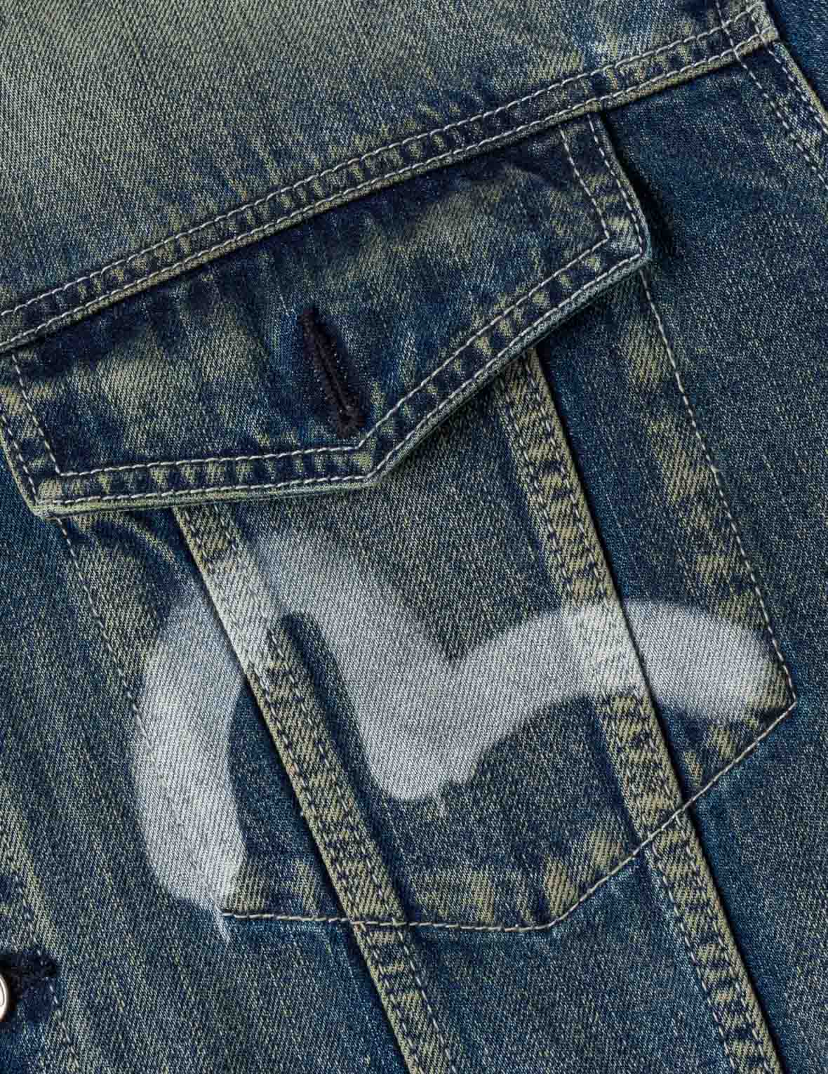 Allover Graffiti Printed Denim Jacket