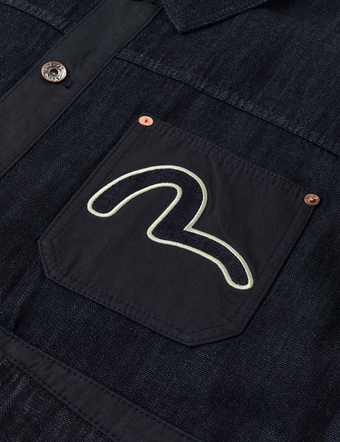 Fabric Blocking Denim Jacket