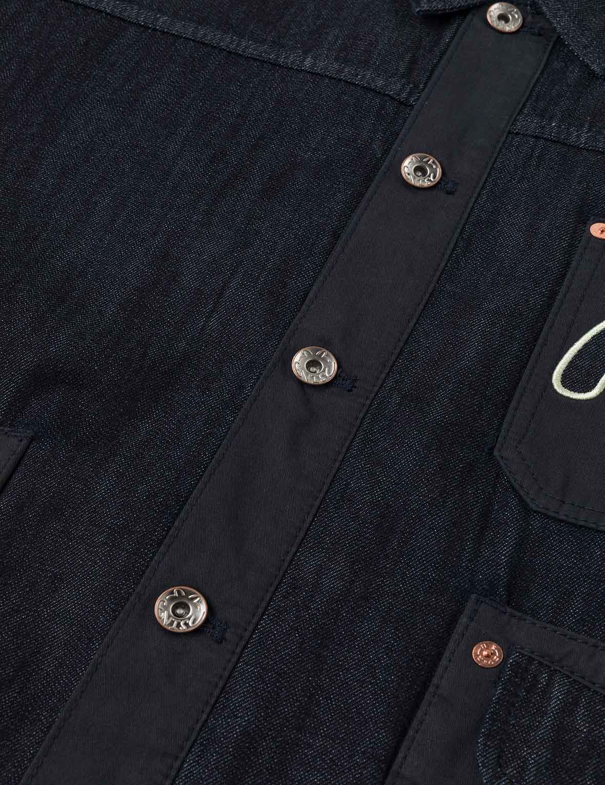 Fabric Blocking Denim Jacket