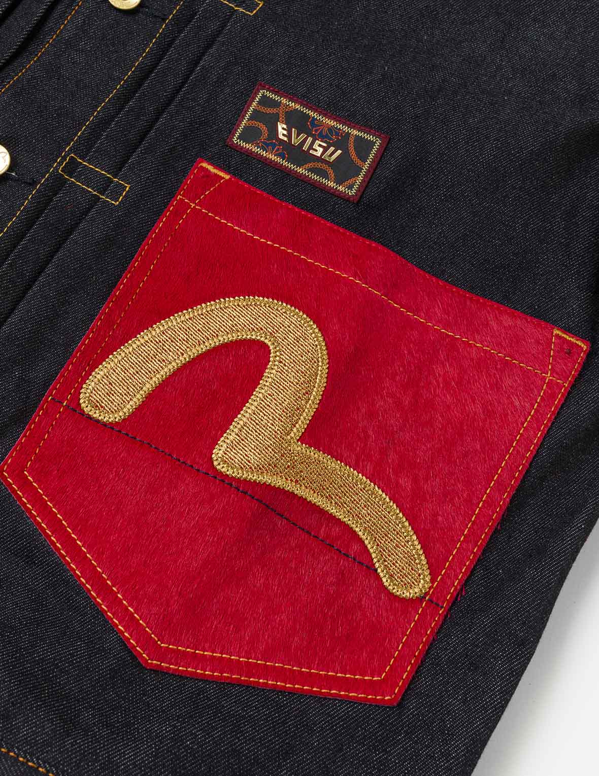 馬年主題浮世繪刺繡牛仔外套