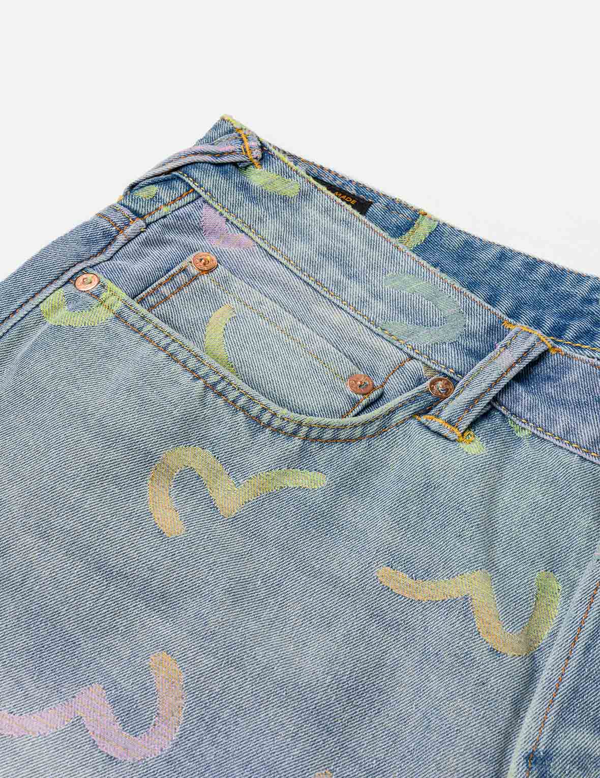 All-over Seagull Jacquard Denim Shorts