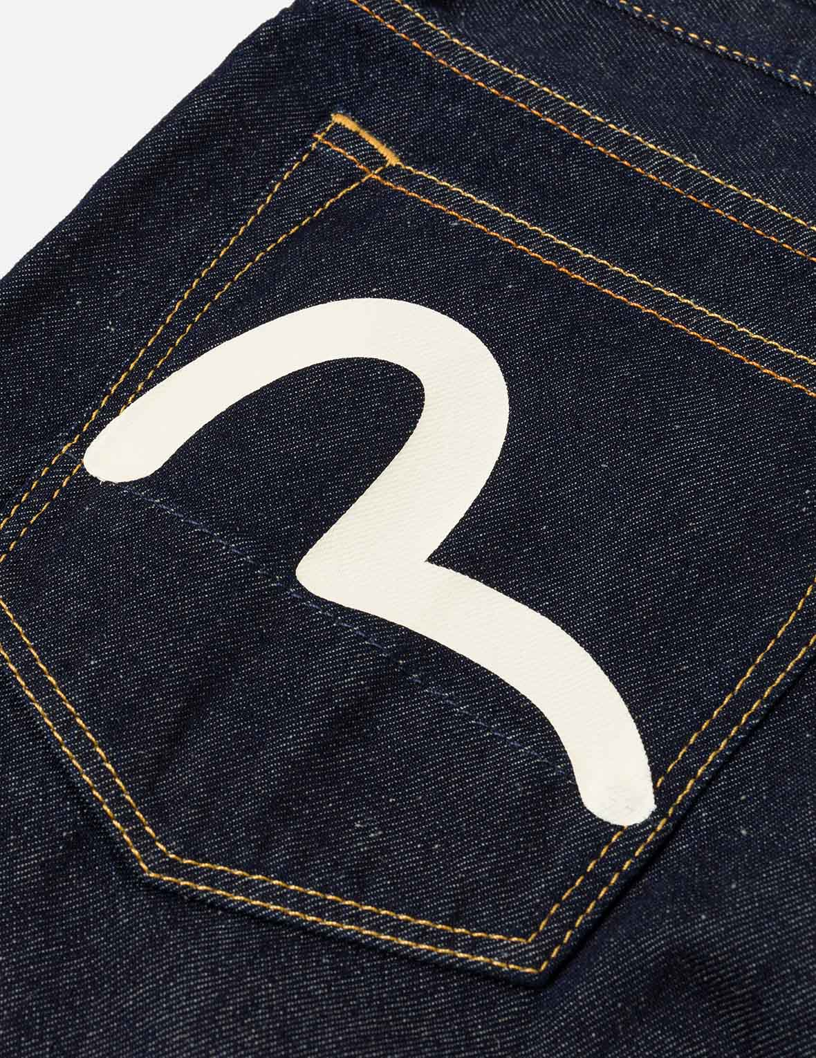 Seagull & Kanji Printed Pocket Denim Shorts