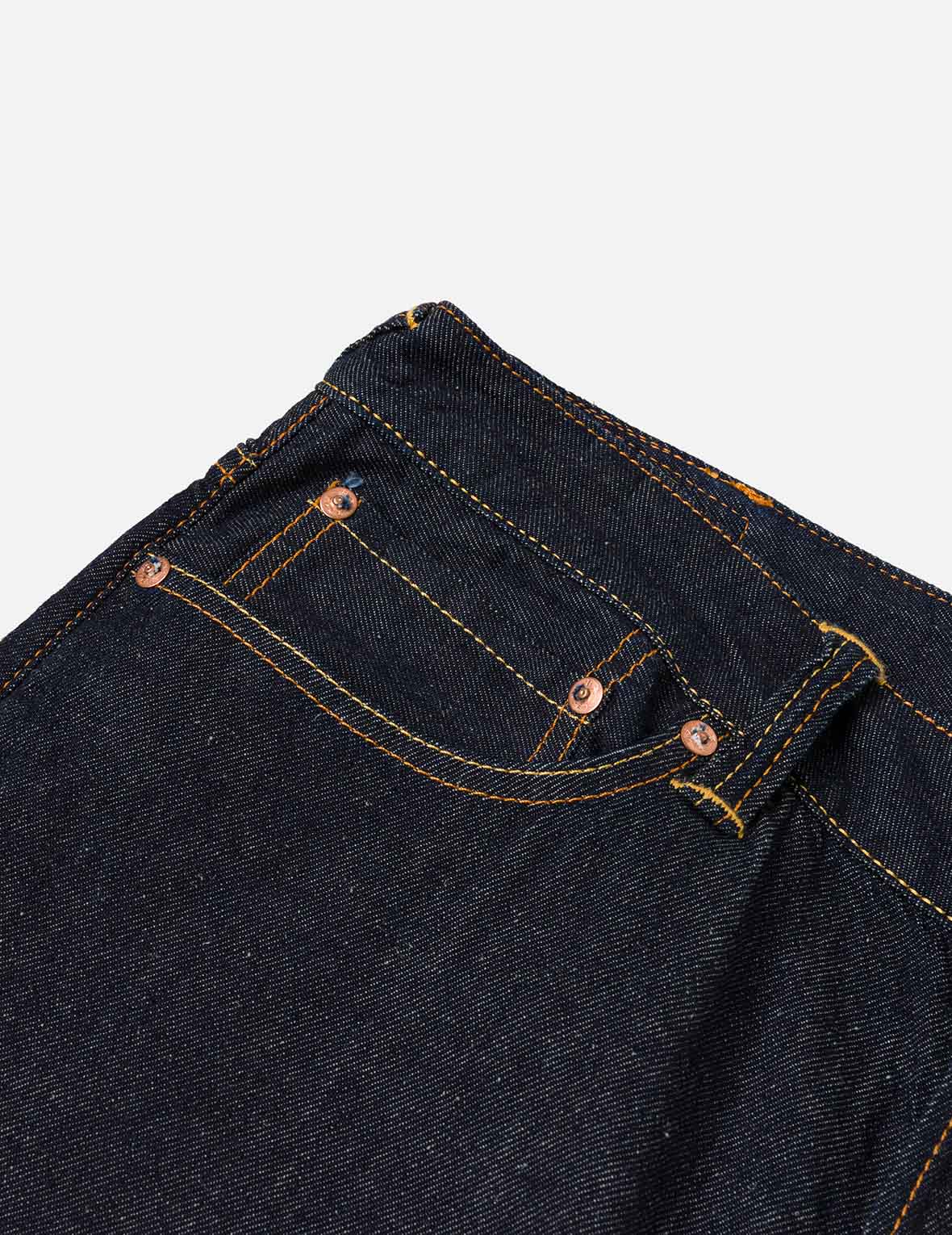 Seagull & Kanji Printed Pocket Denim Shorts