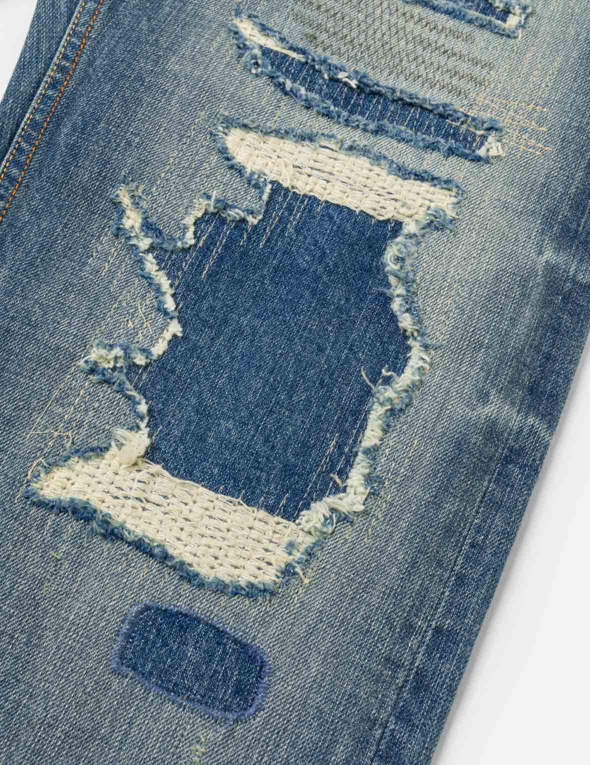 Seagull Print Distressed Jeans #2020