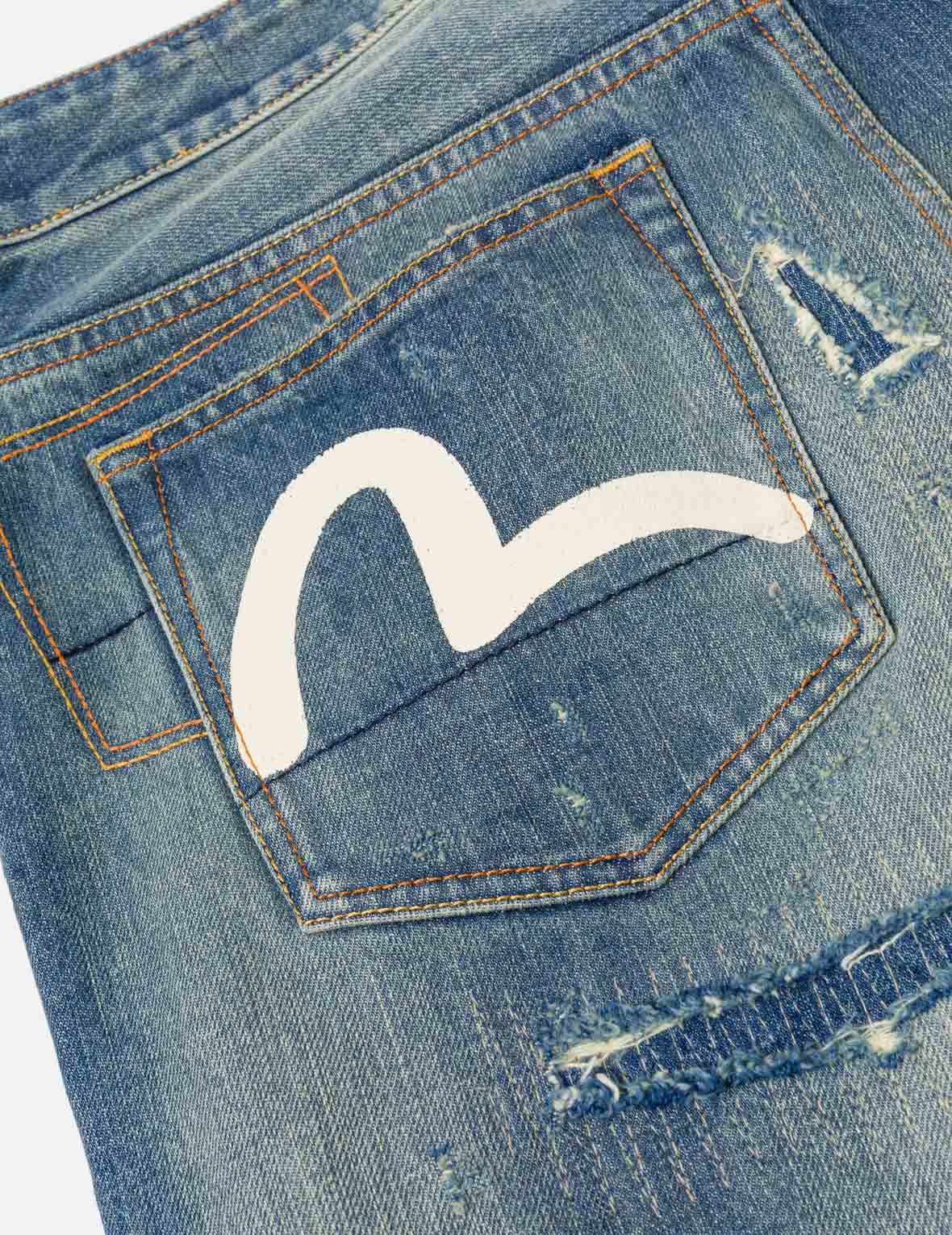 Seagull Print Distressed Jeans #2020